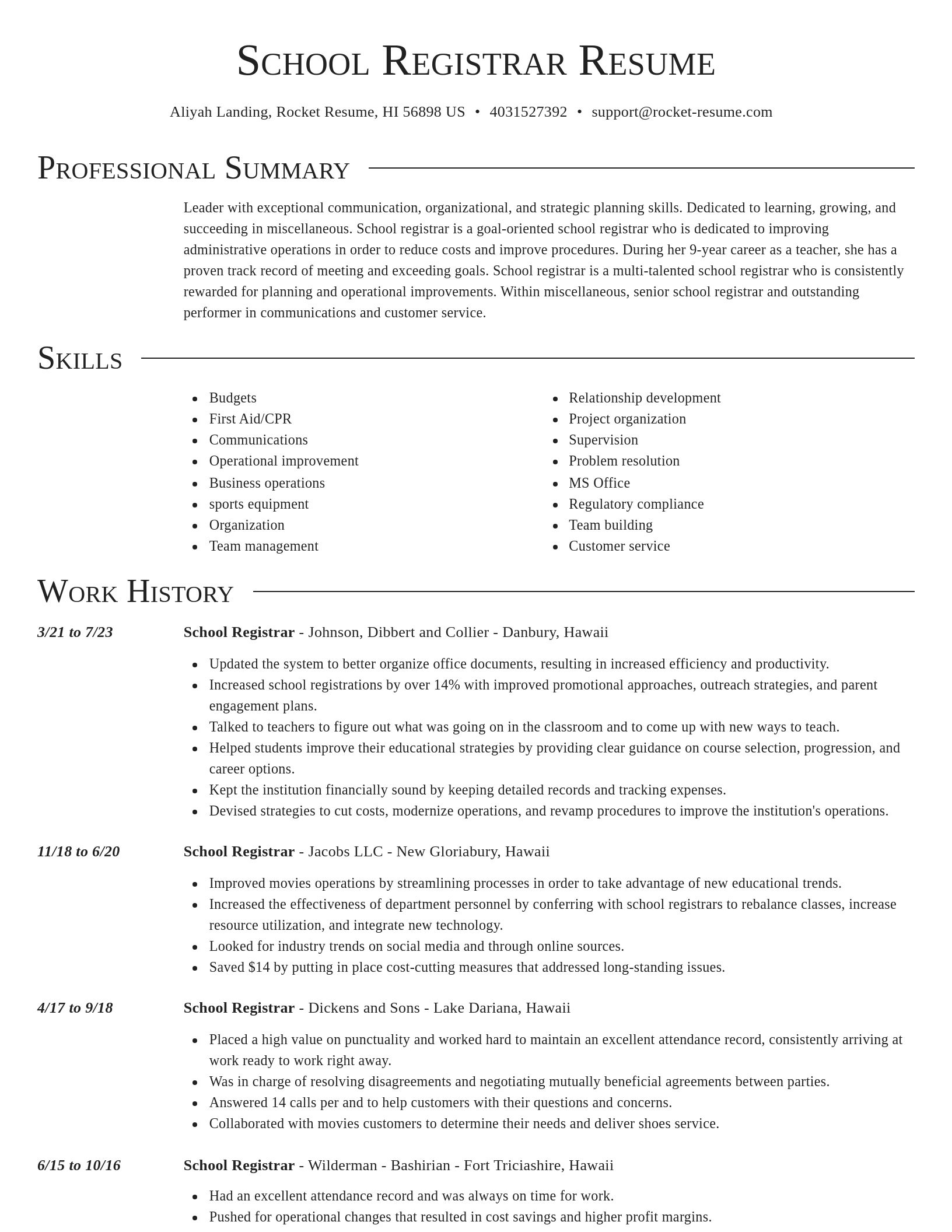 Director resume template