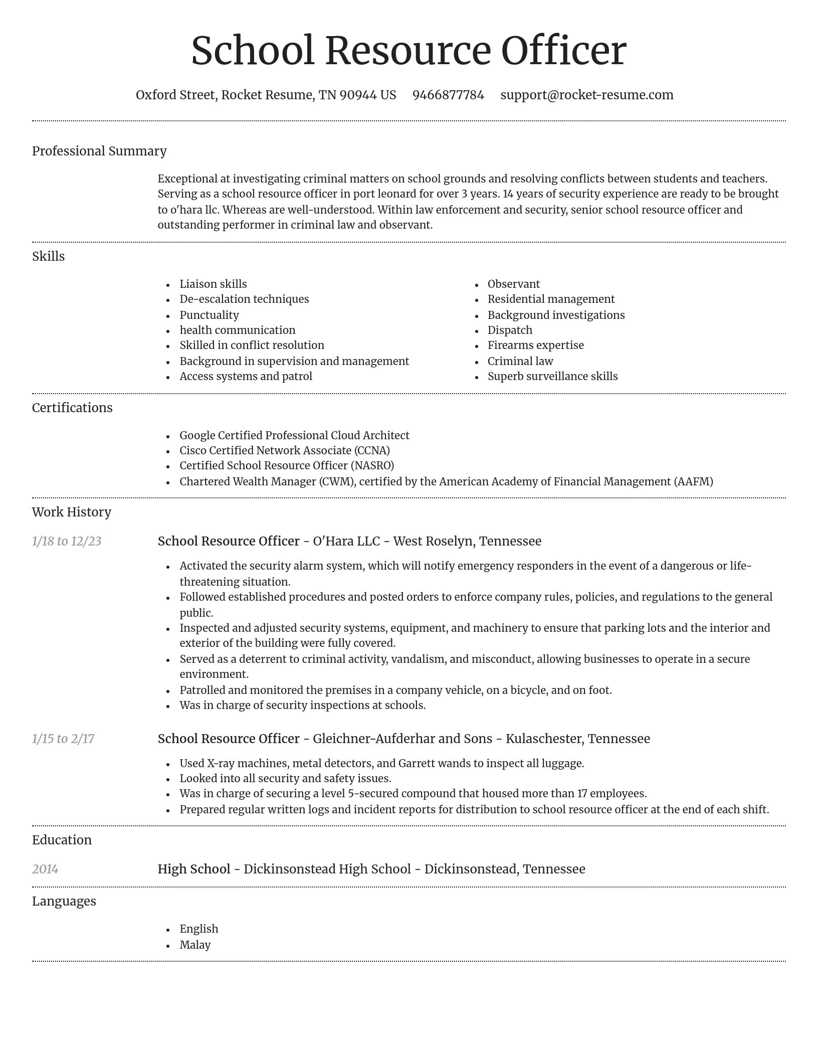 Dignified resume template