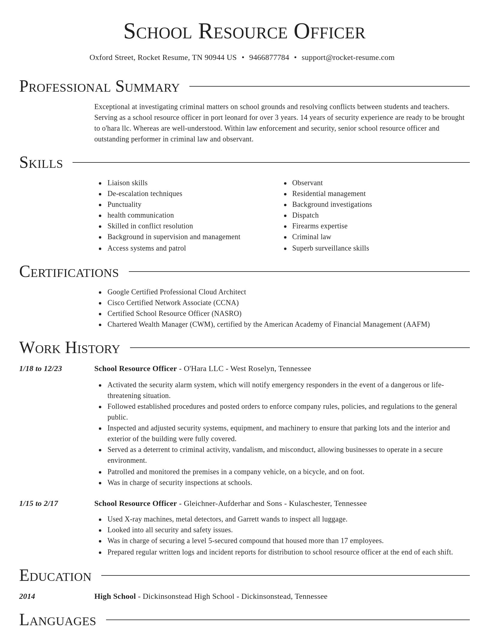 Director resume template
