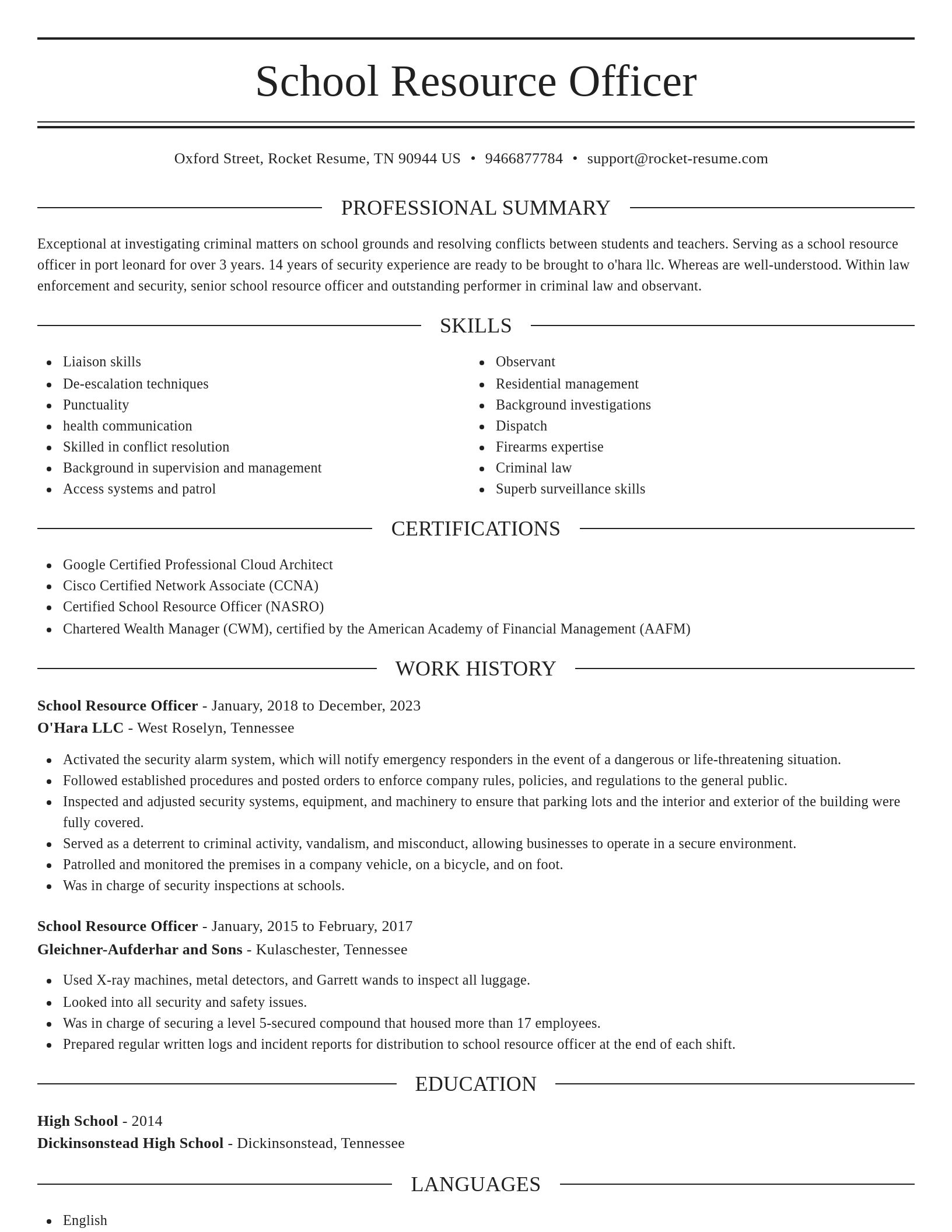 Elegant resume template