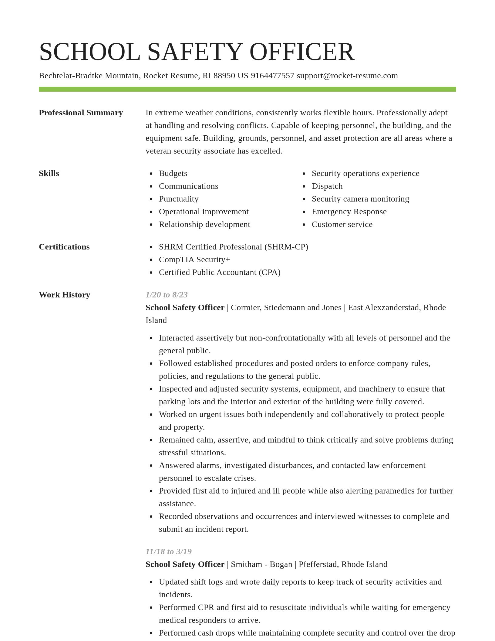 Smart resume template