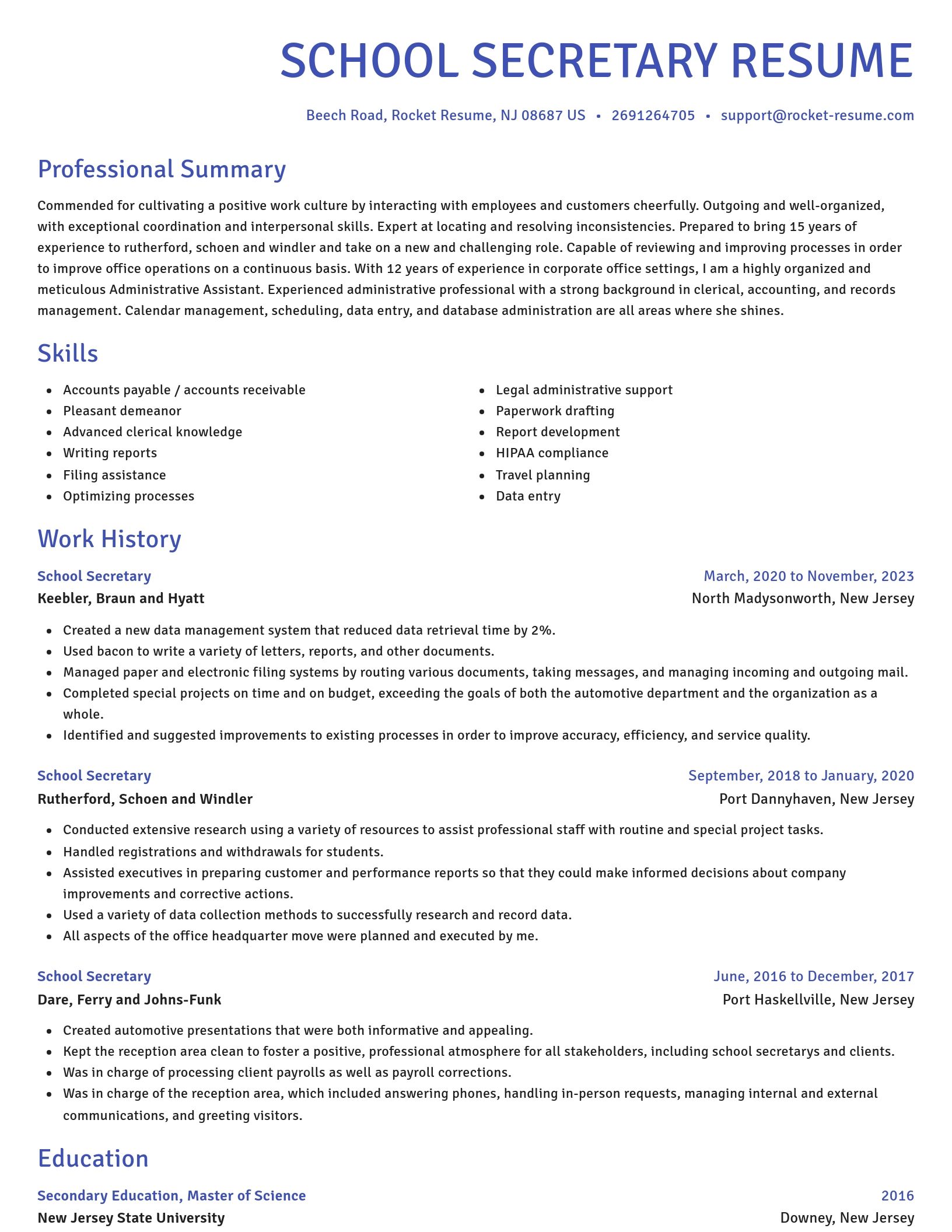 Novel resume template