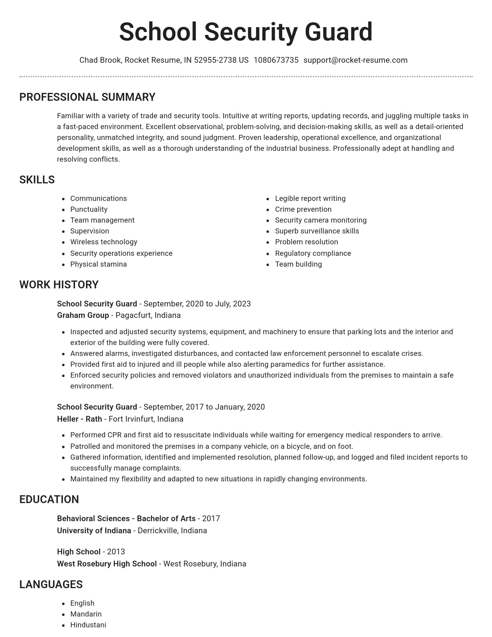 Brilliant resume template