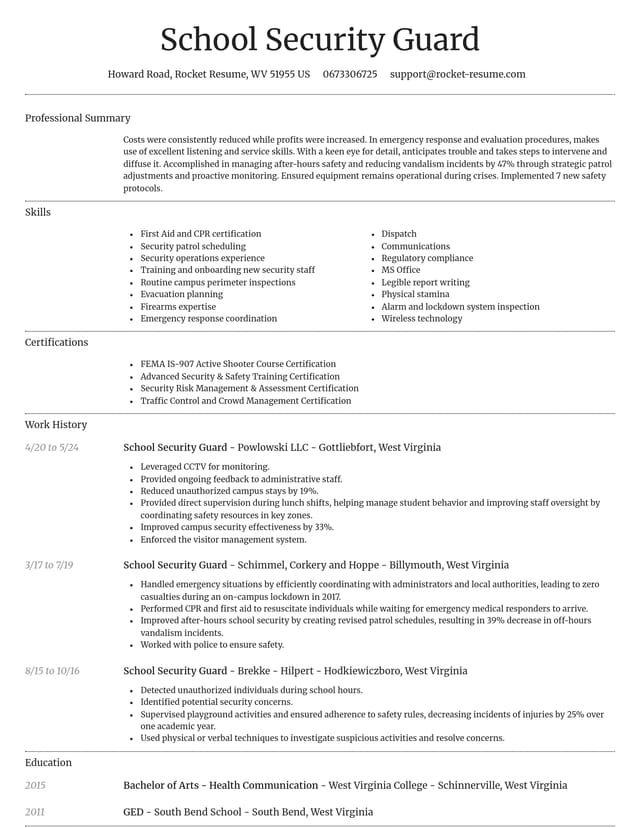 Dignified resume template