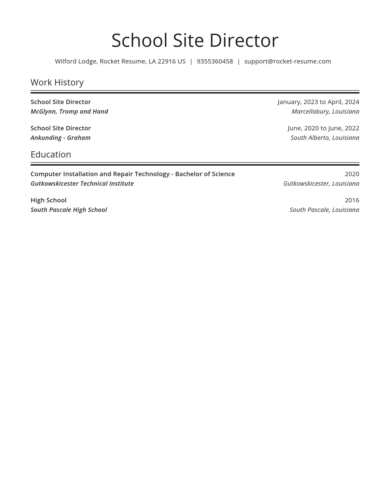 Spotlight resume template