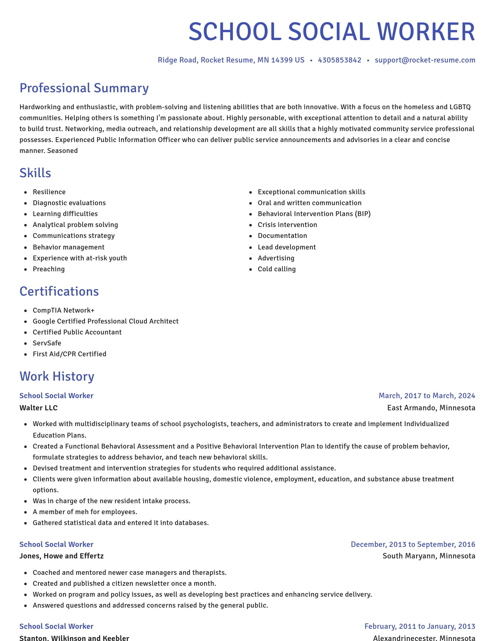 Novel resume template