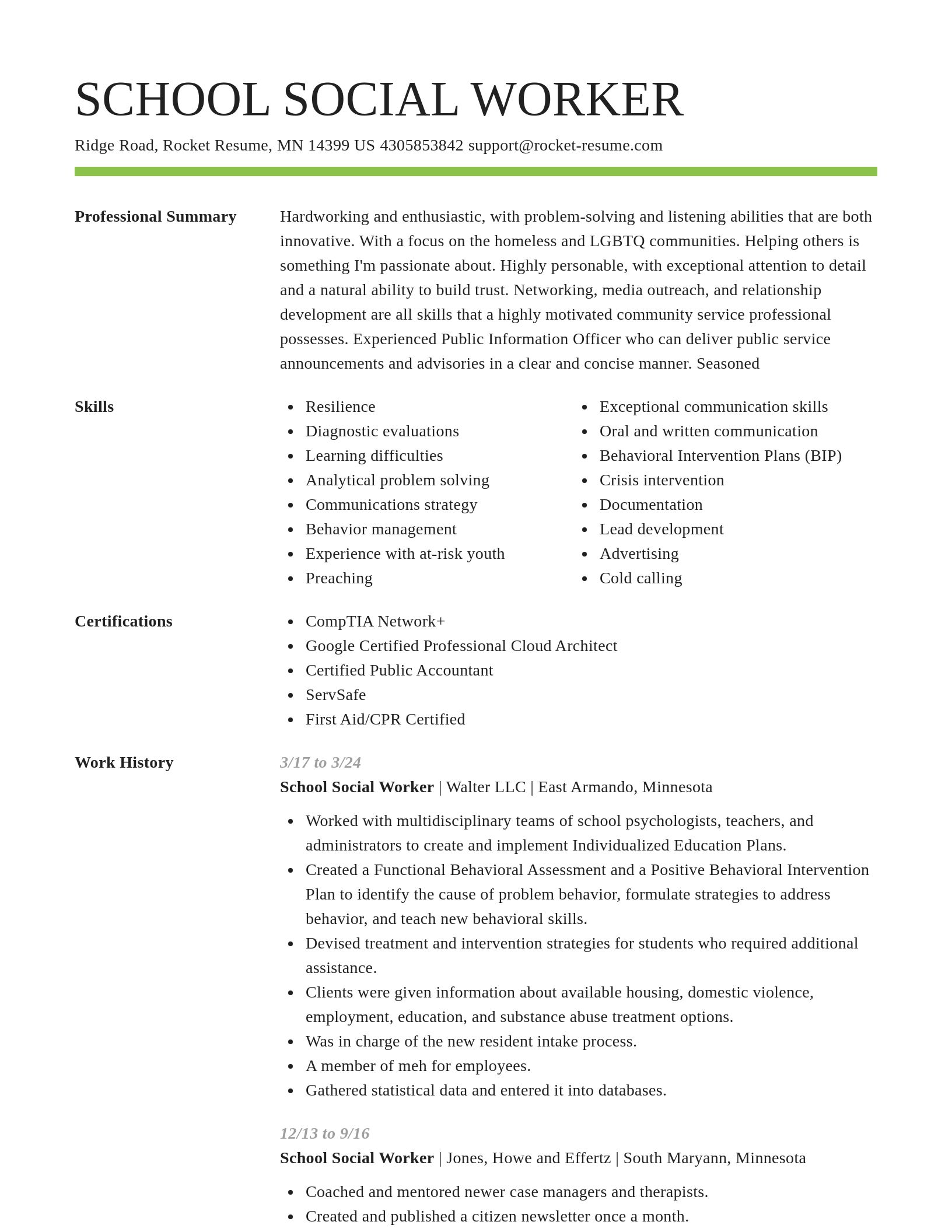 Smart resume template