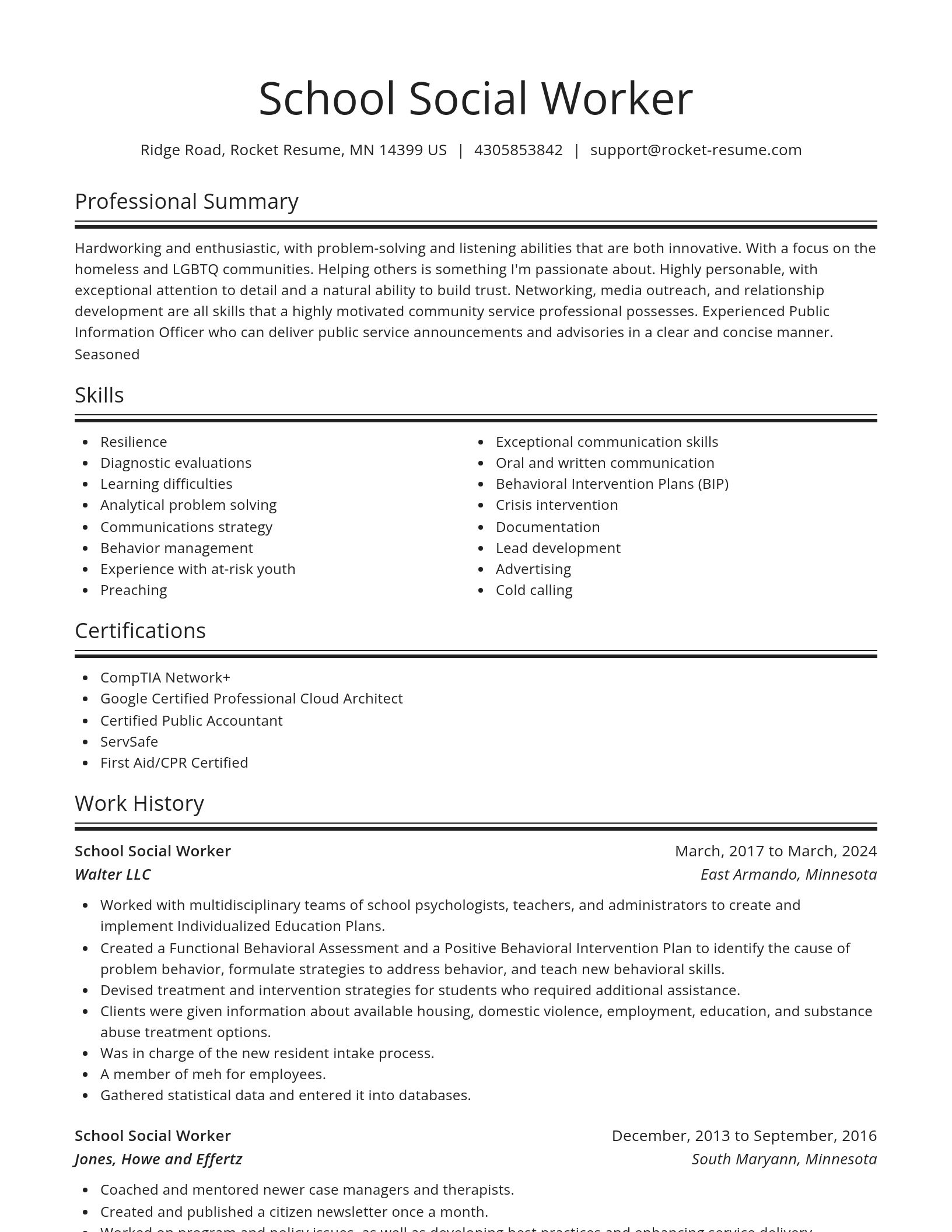 Spotlight resume template