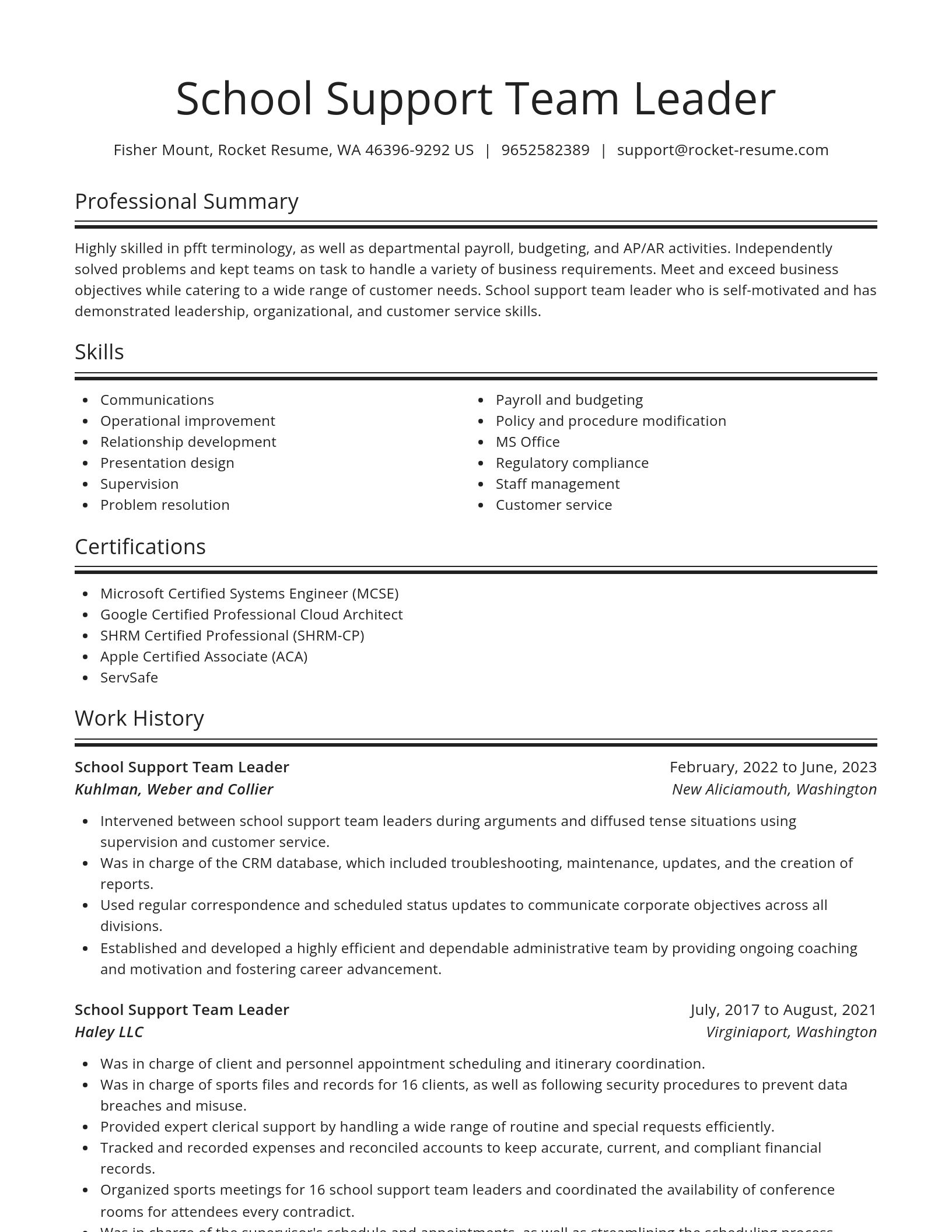 Spotlight resume template