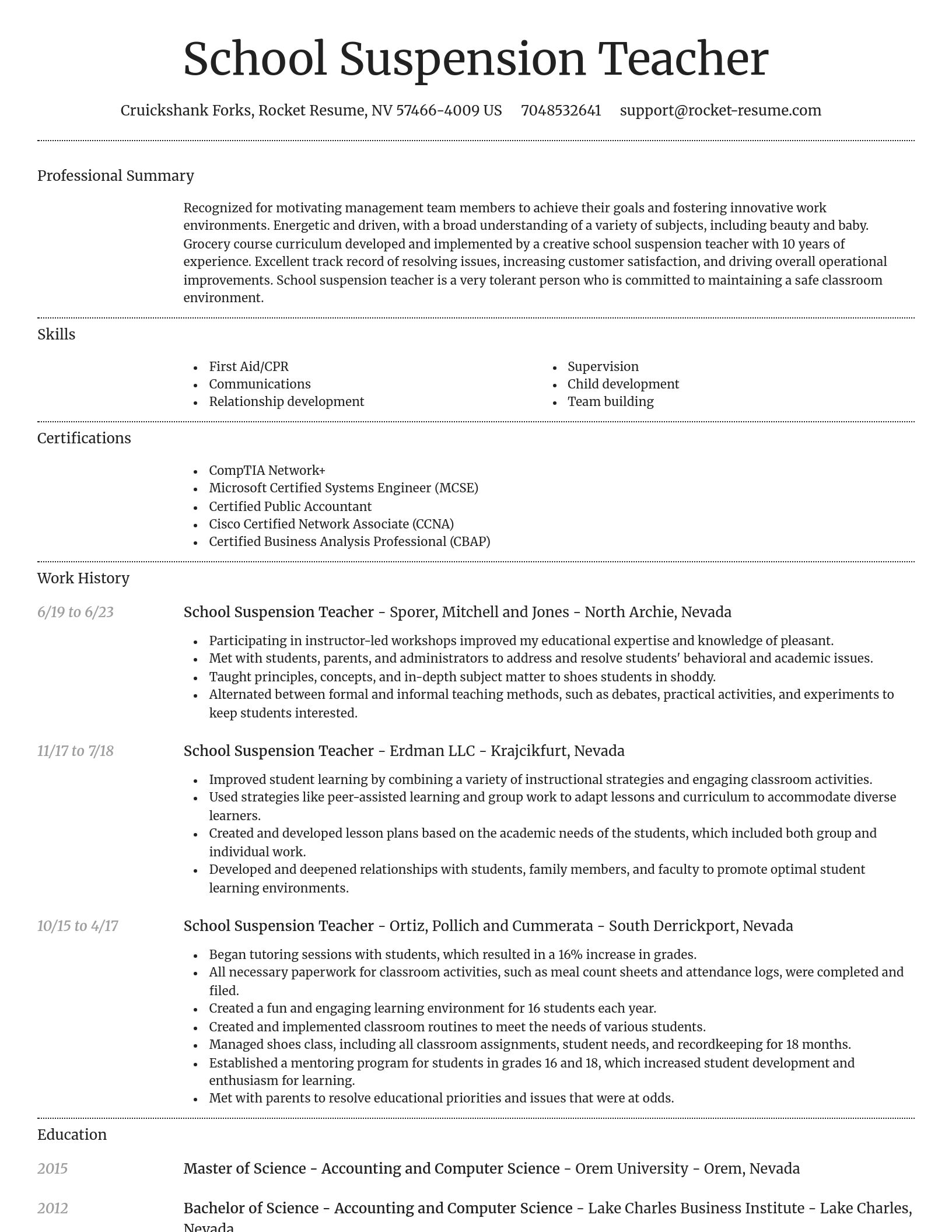Dignified resume template