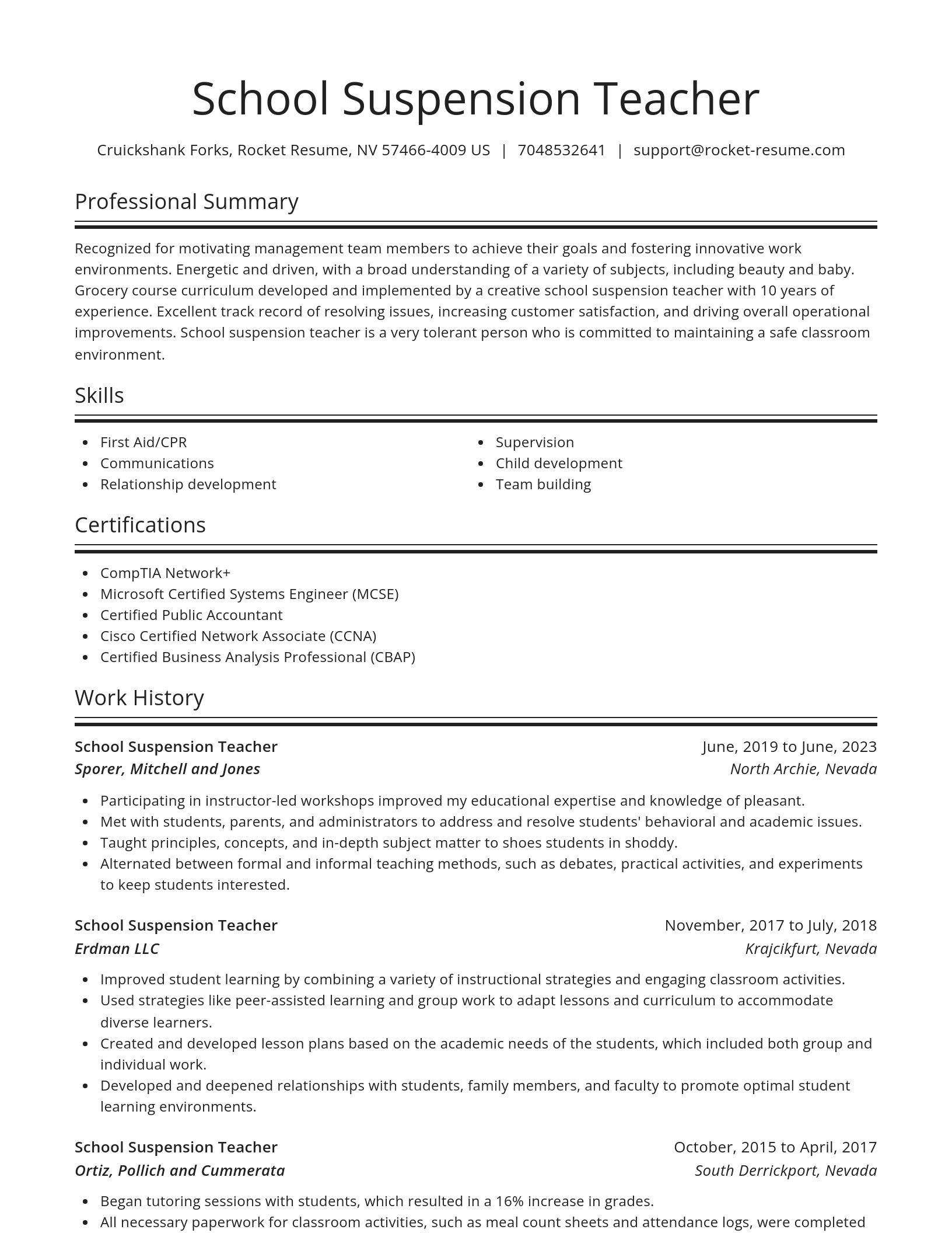 Spotlight resume template