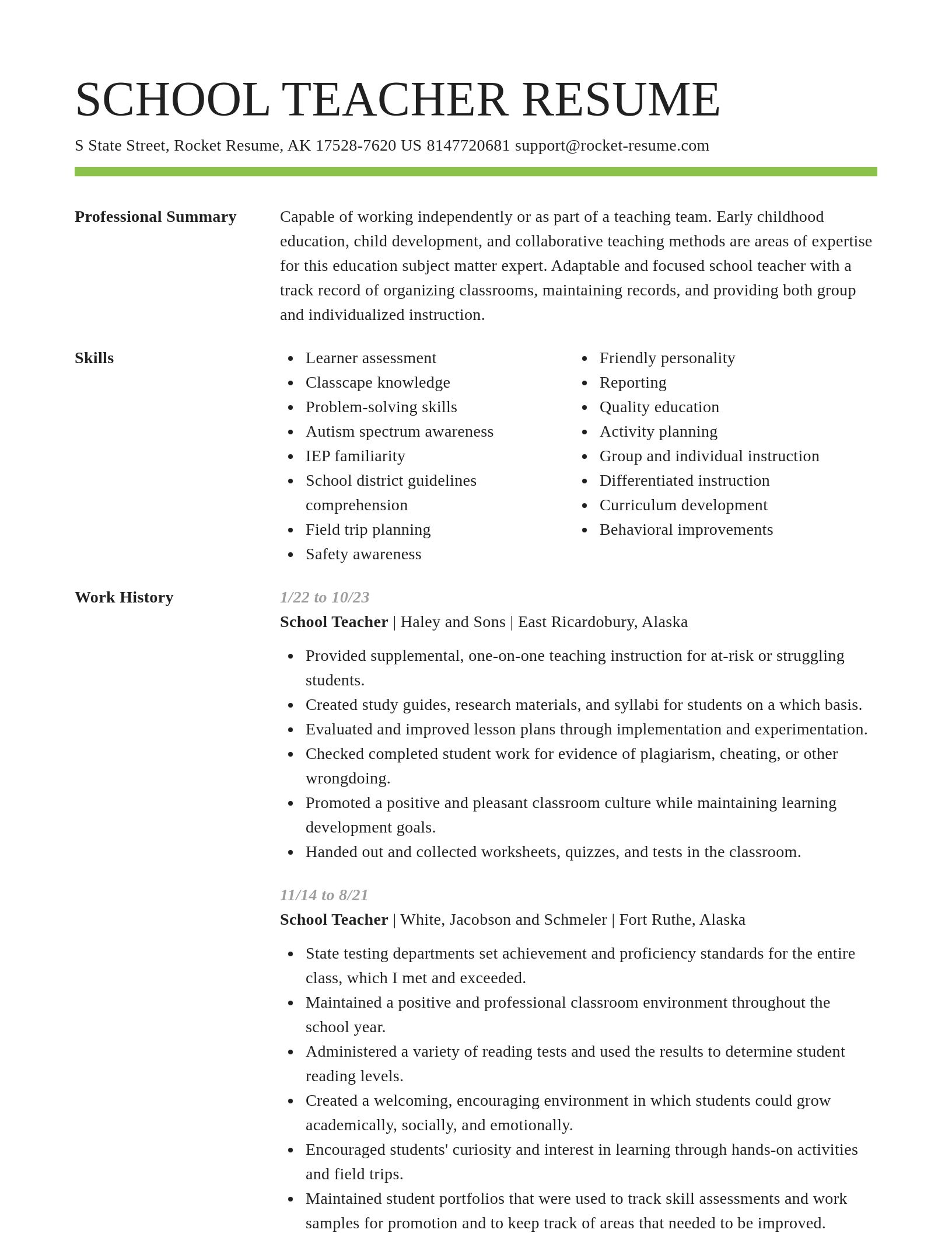 Smart resume template