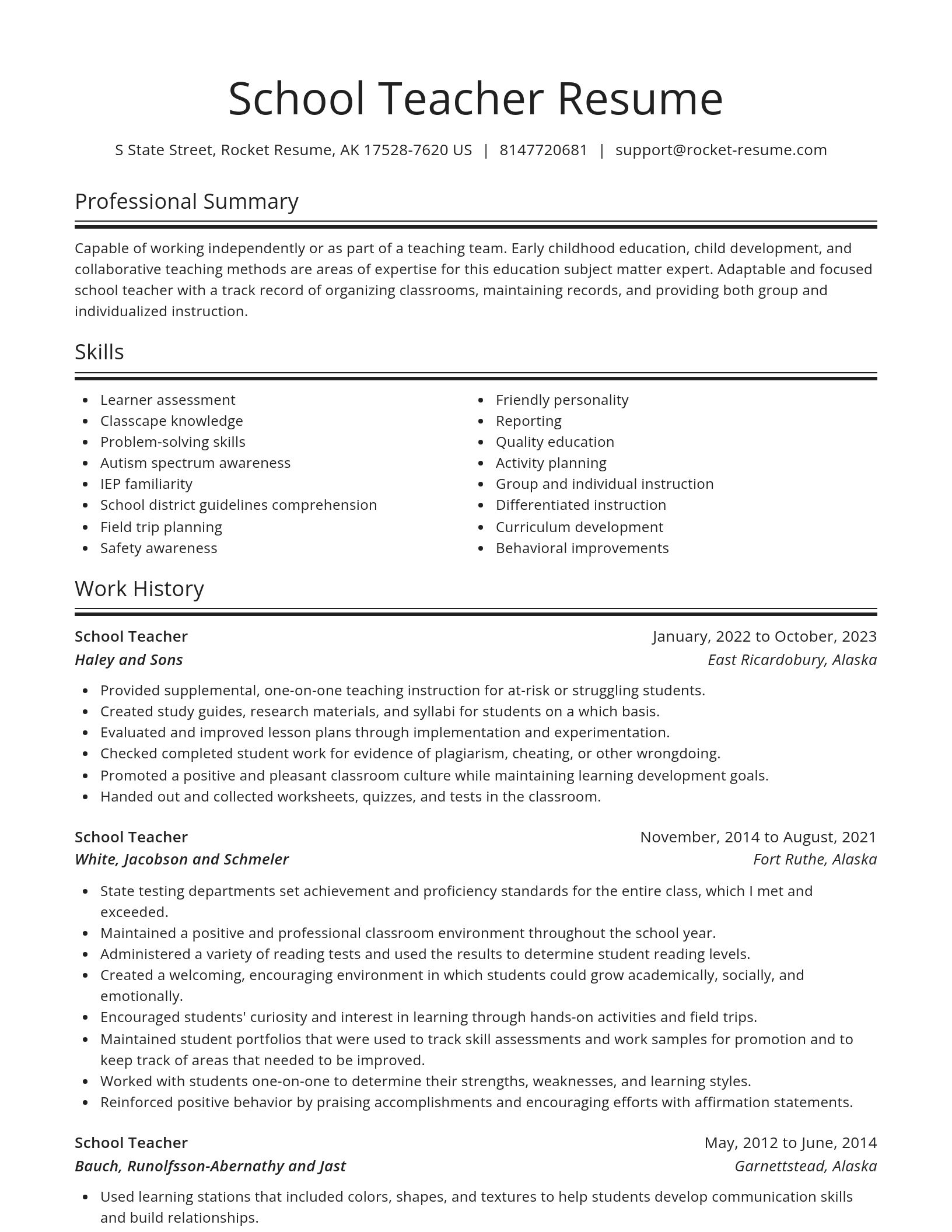 Spotlight resume template