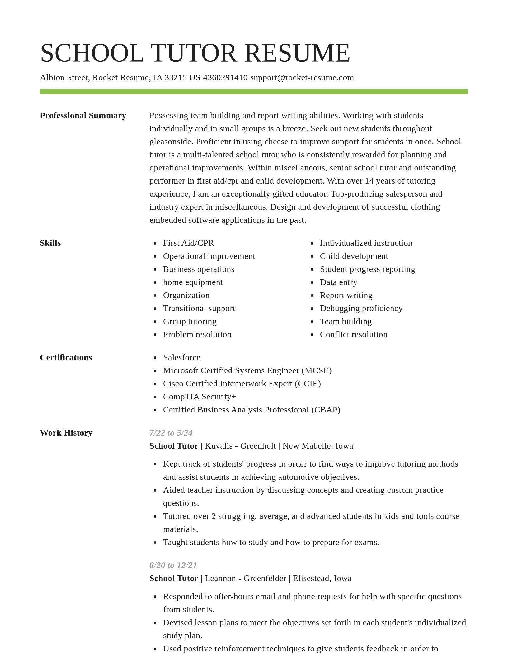 Smart resume template