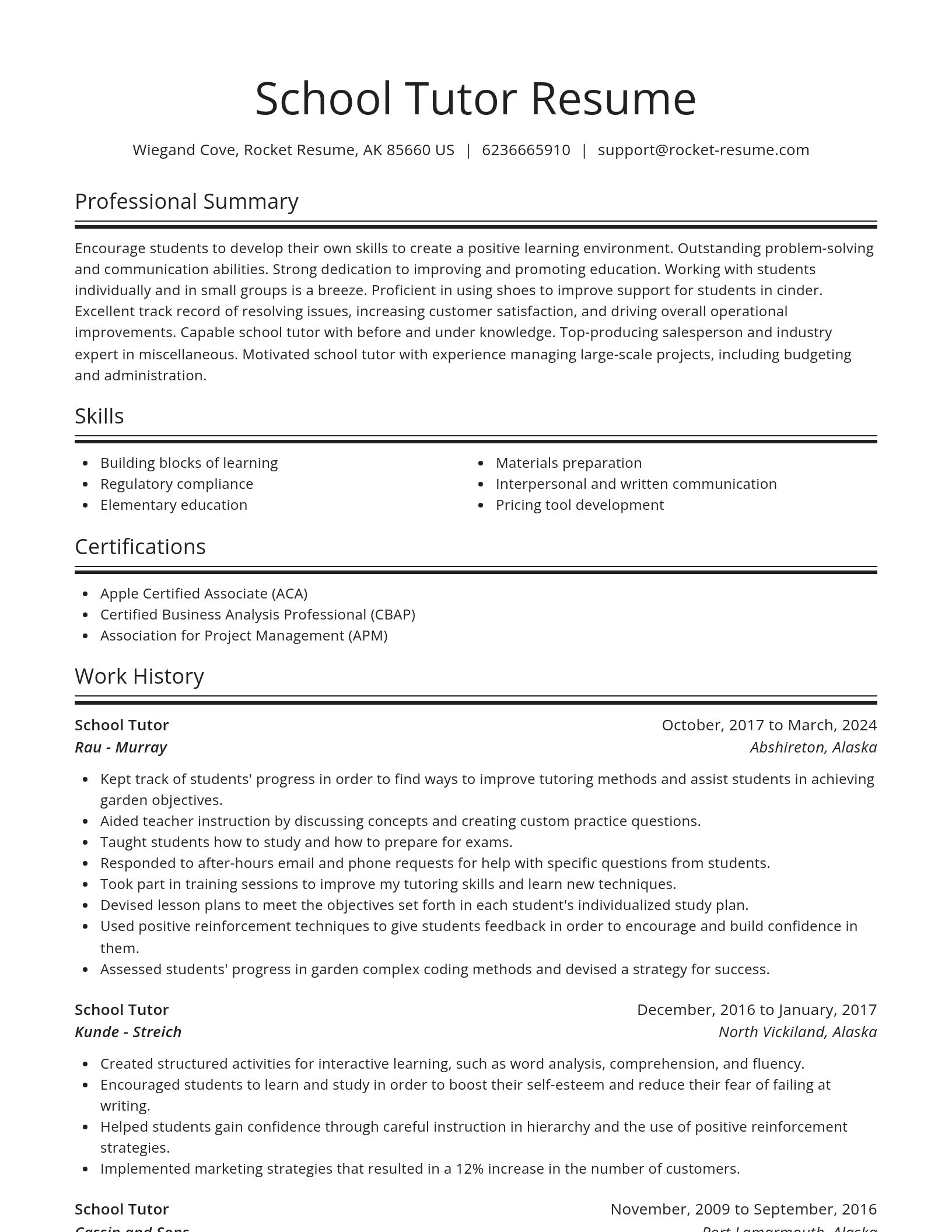 Spotlight resume template