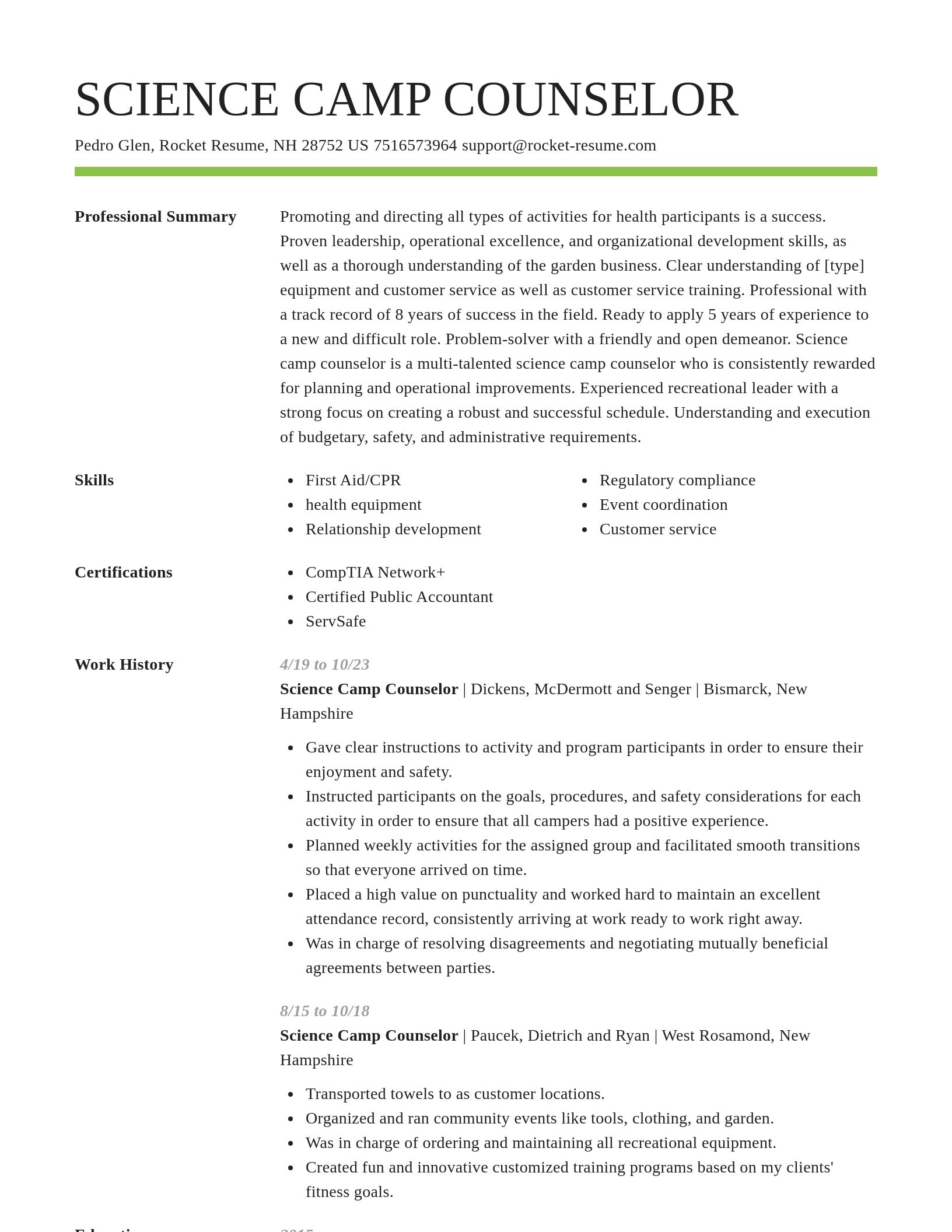 Smart resume template