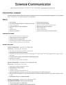 Science Communicator resume template
