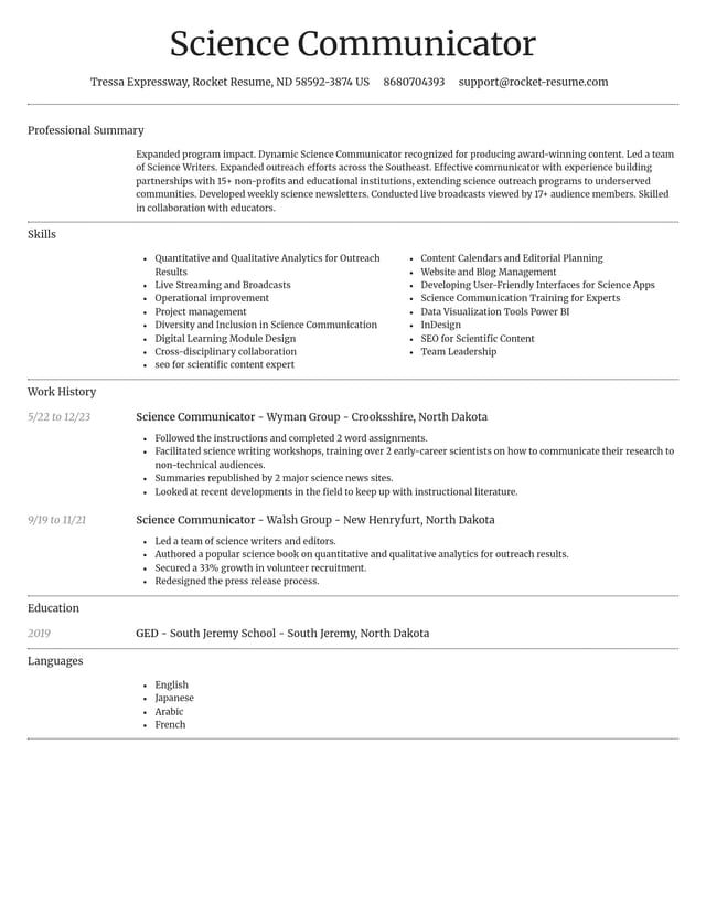 Dignified resume template
