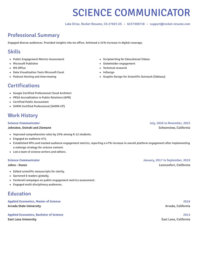 Novel resume template