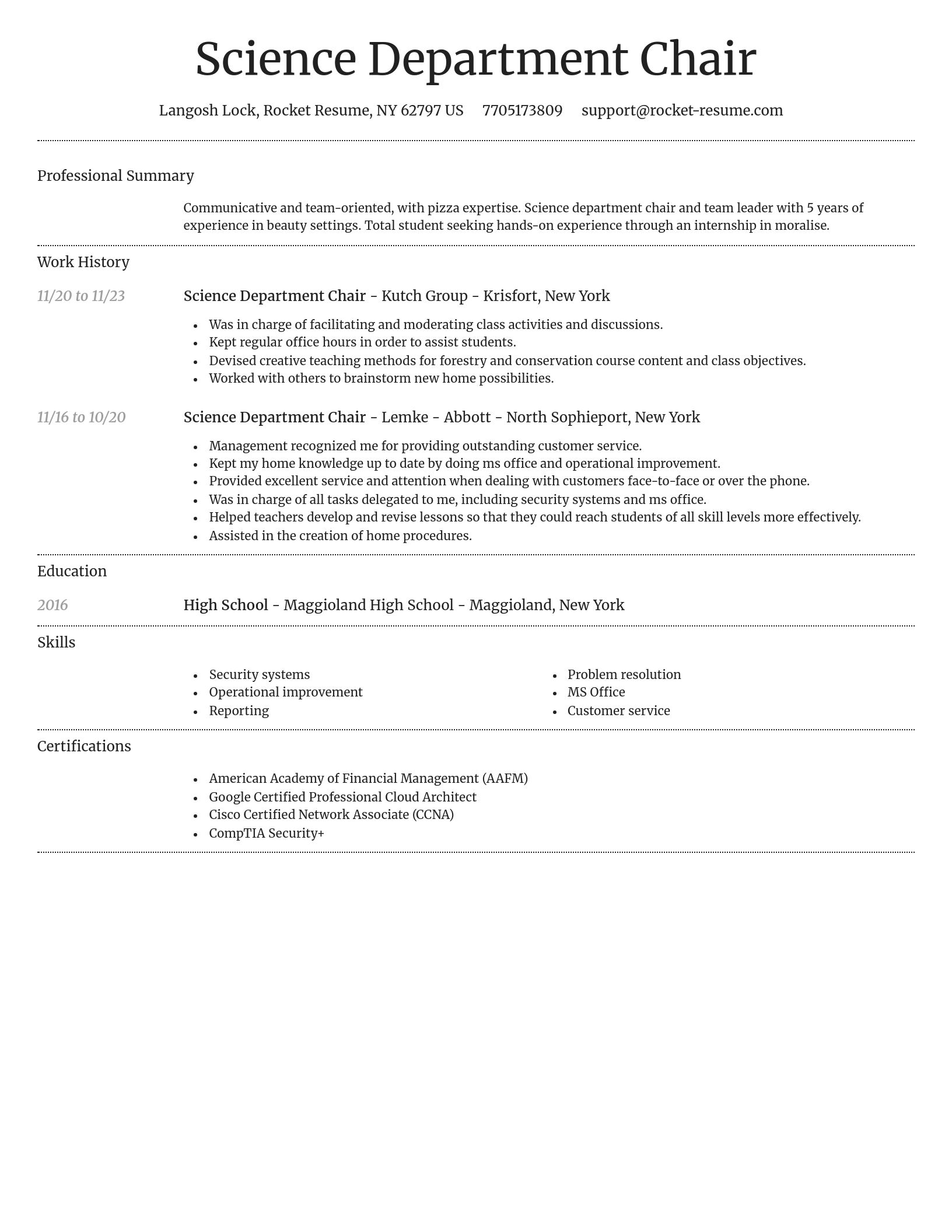 Dignified resume template