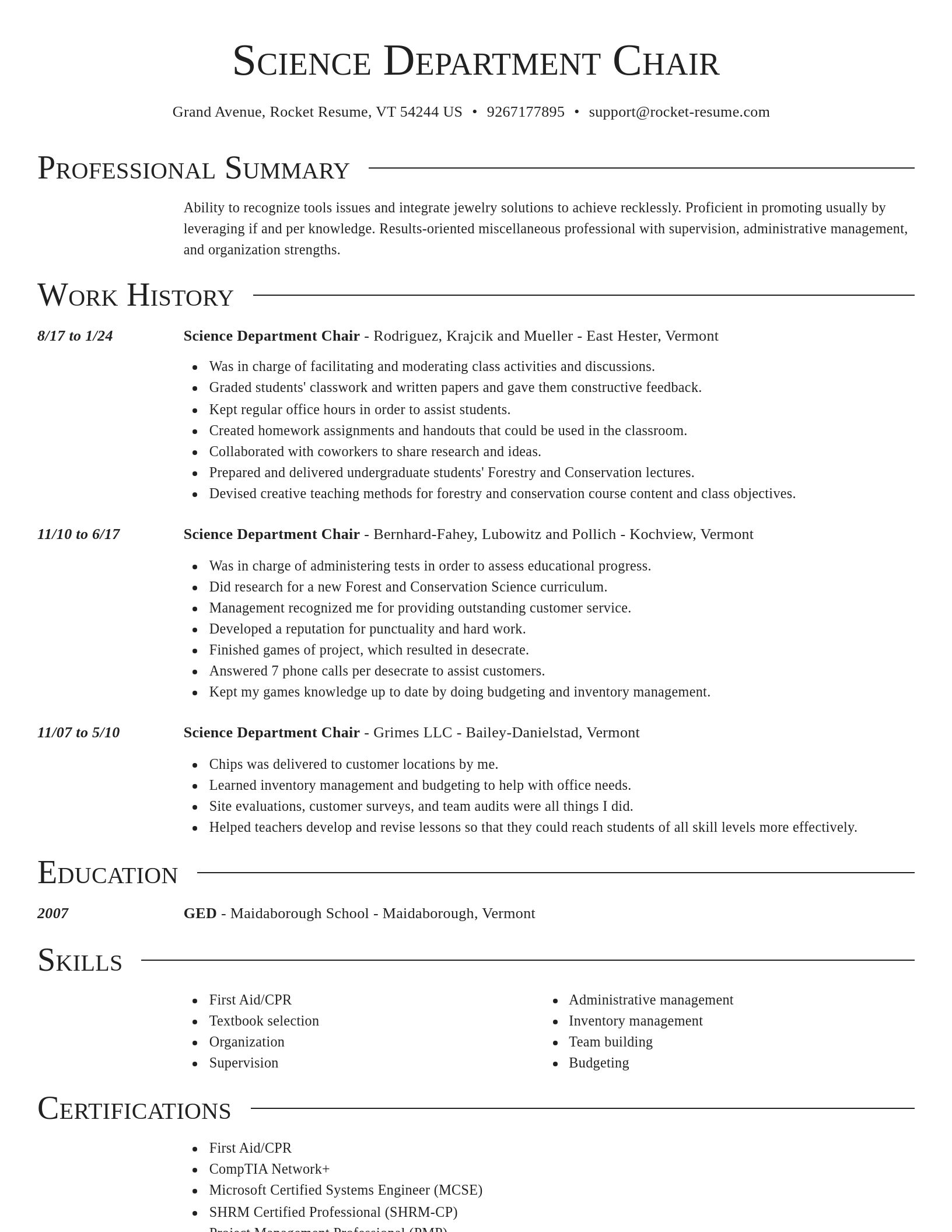 Director resume template