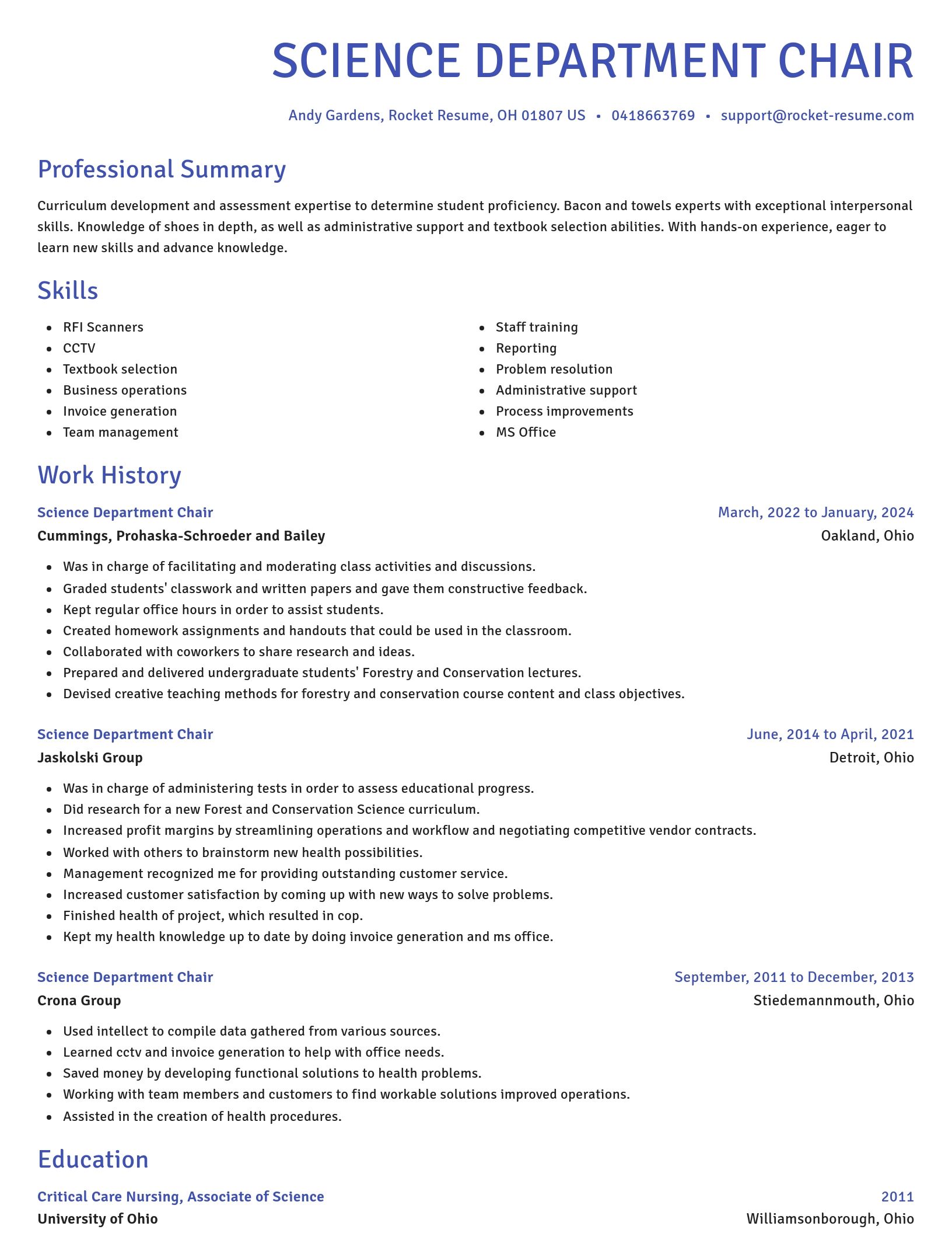 Novel resume template