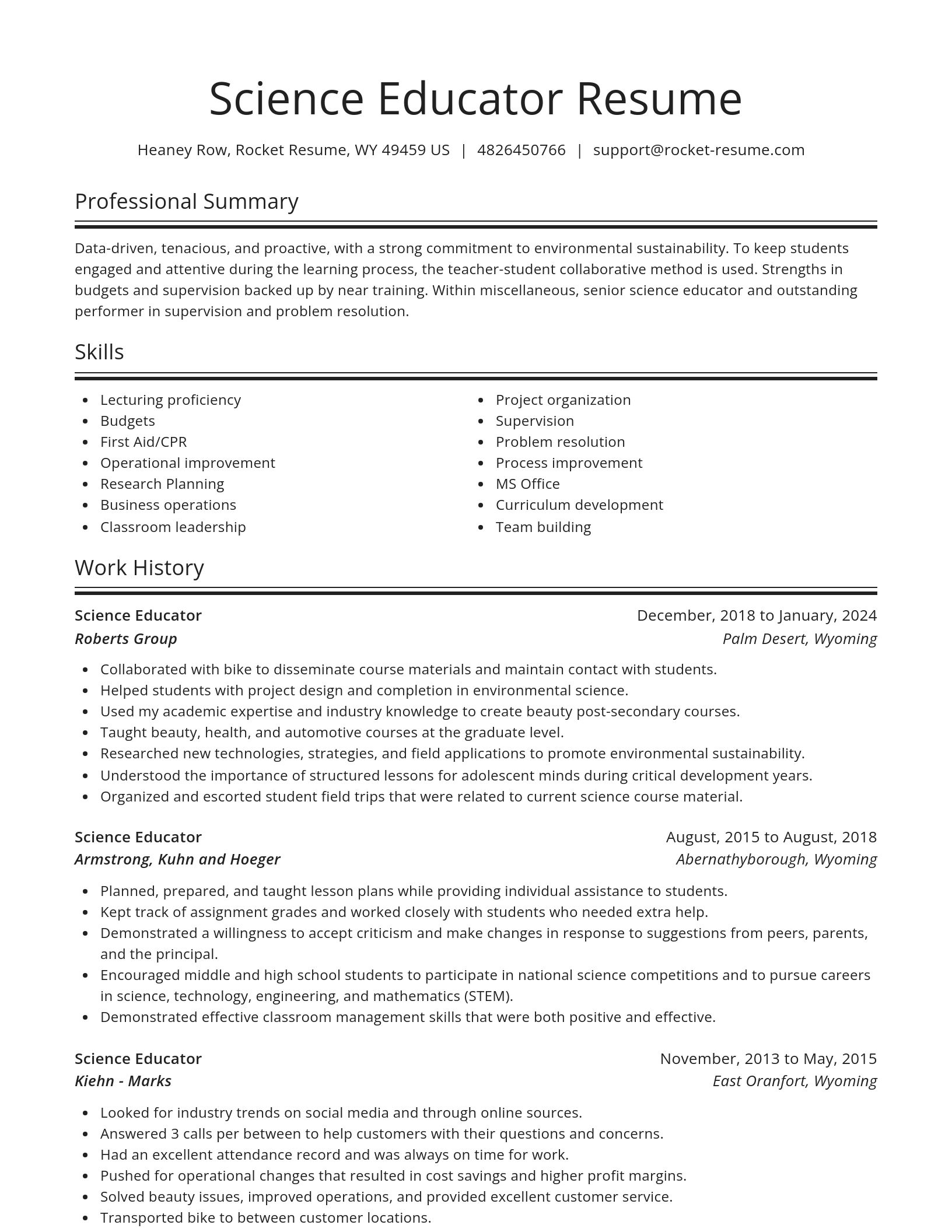 Spotlight resume template