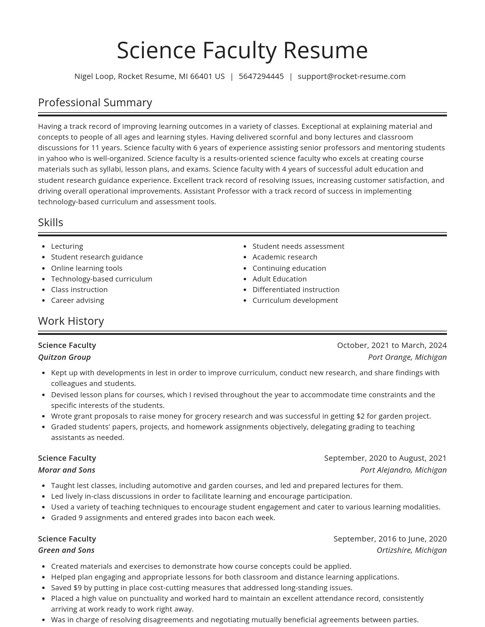 Spotlight resume template