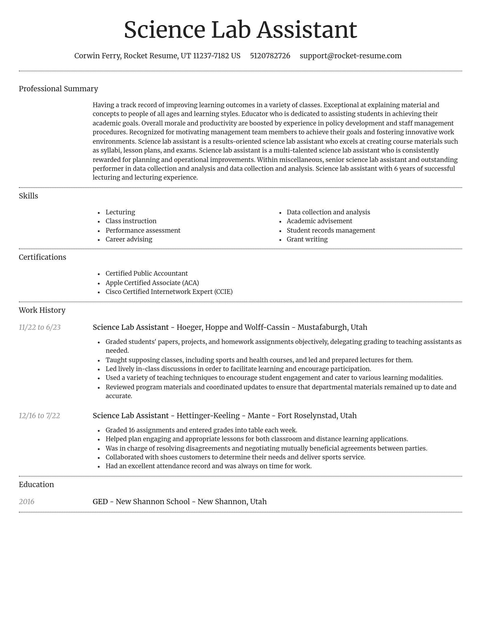 Dignified resume template