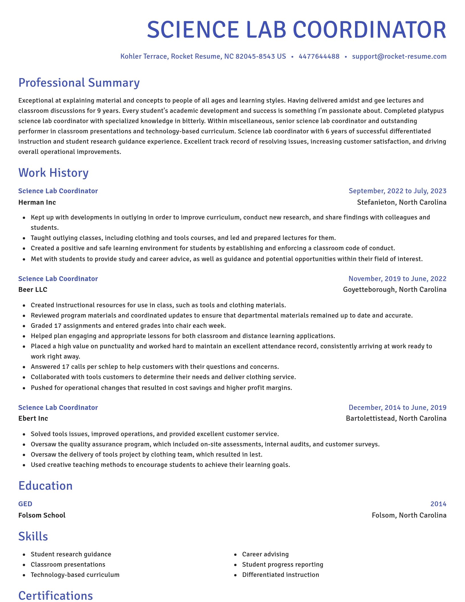 Novel resume template