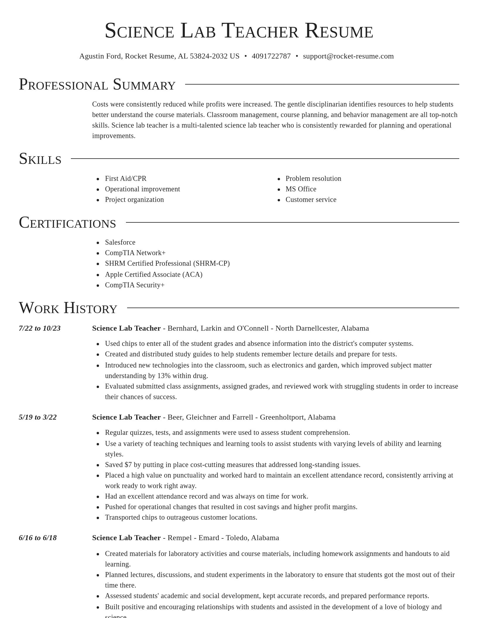 Director resume template