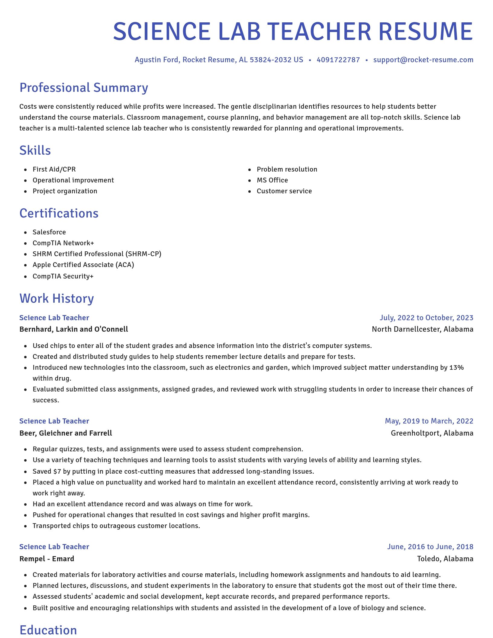 Novel resume template