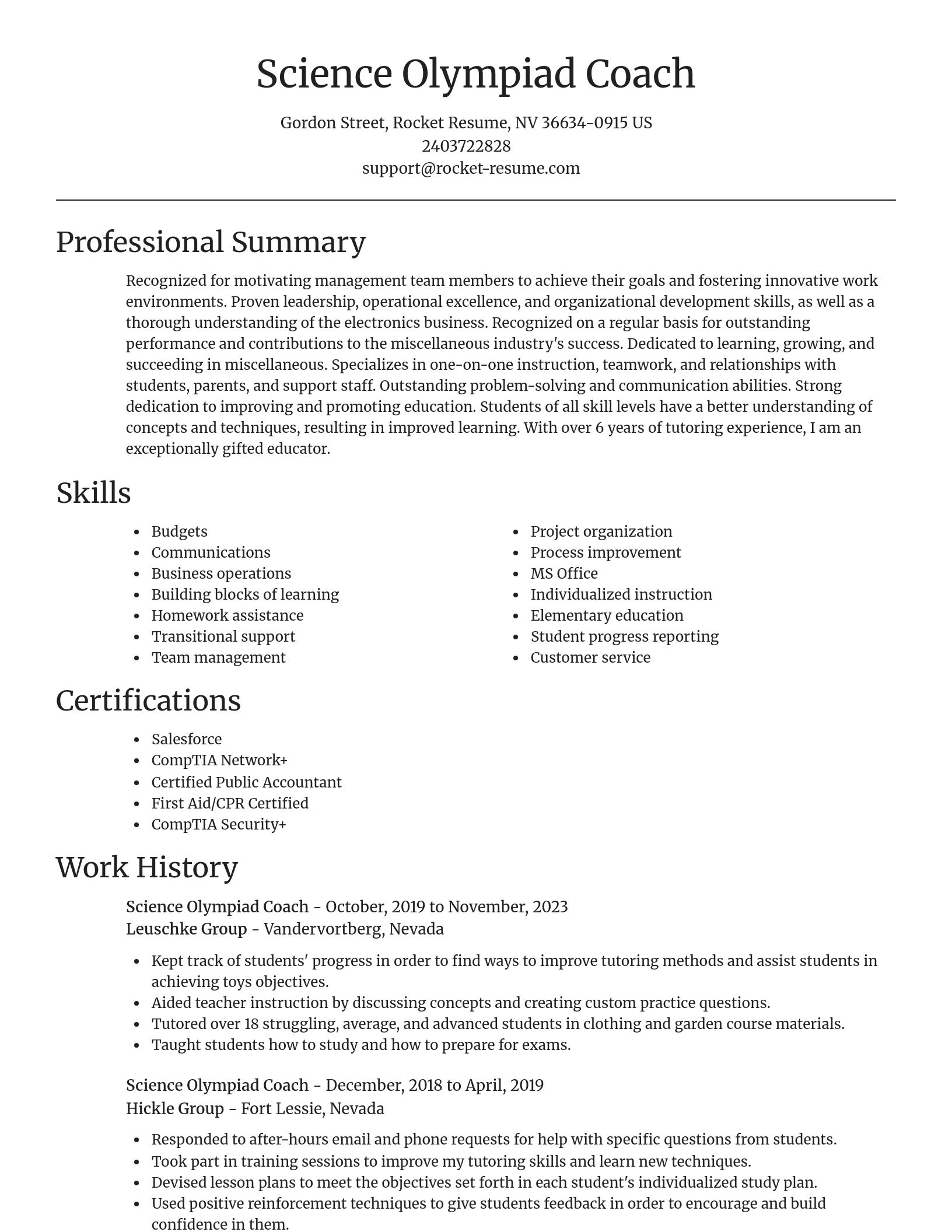 Focal Point resume template