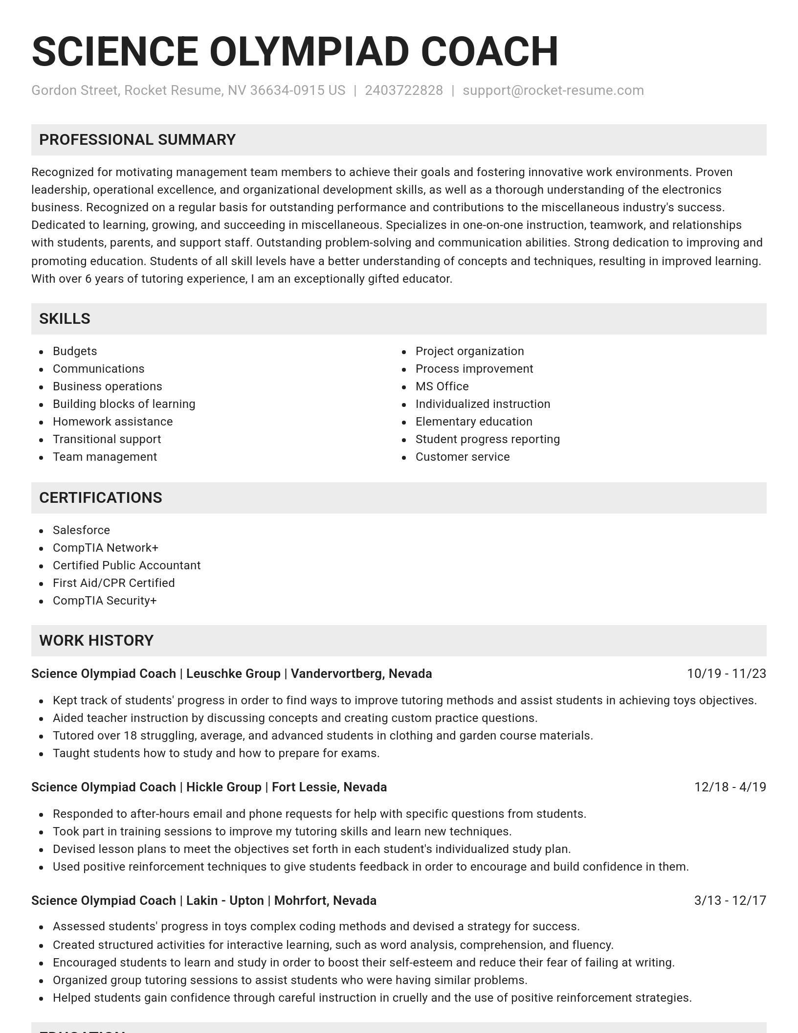 Genius resume template