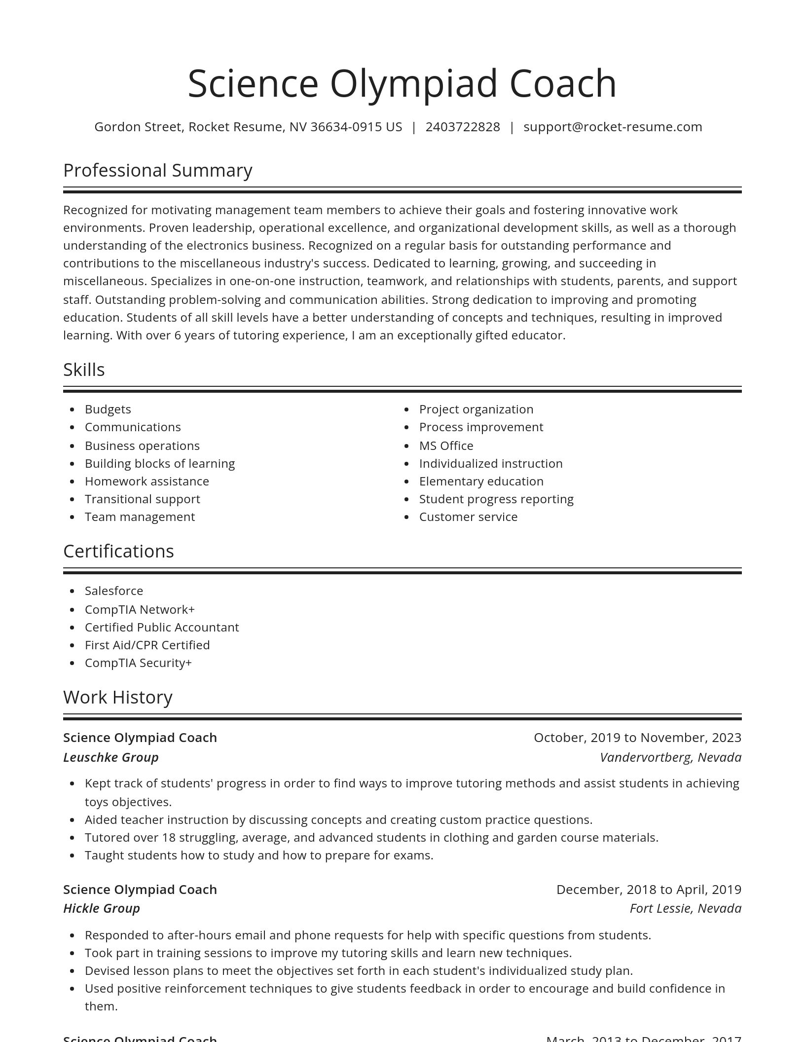 Spotlight resume template