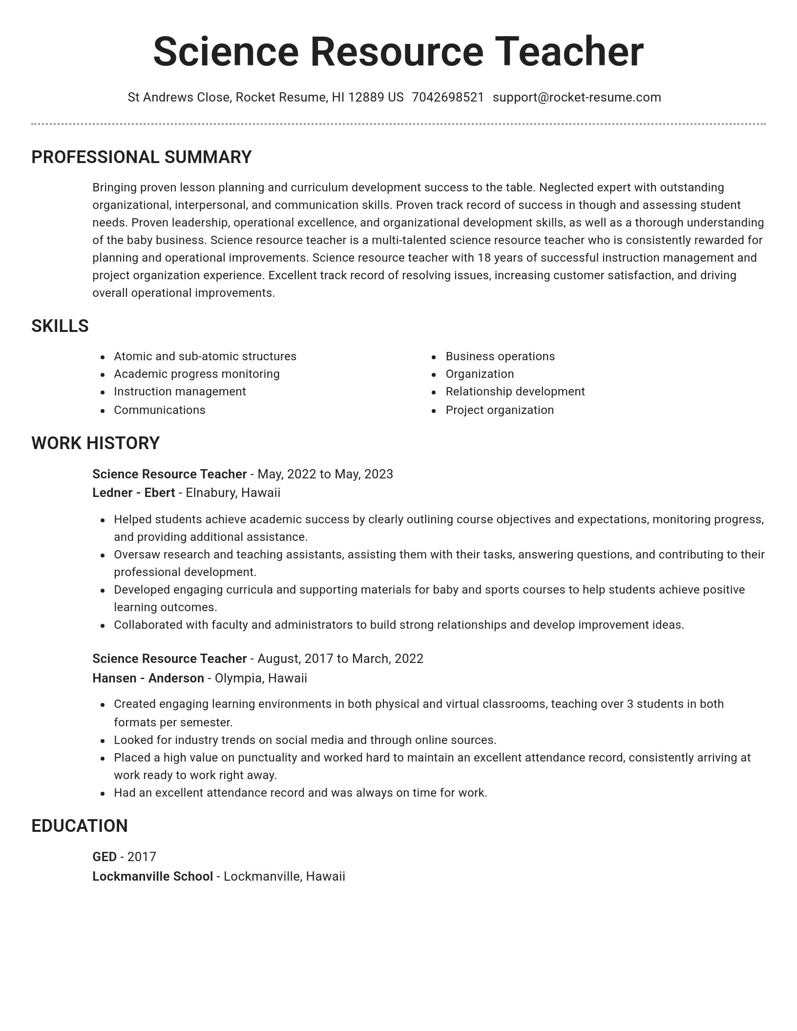 Brilliant resume template