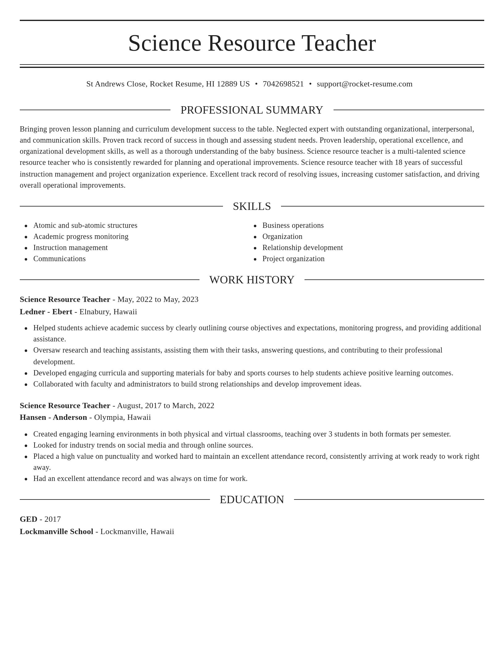 Elegant resume template