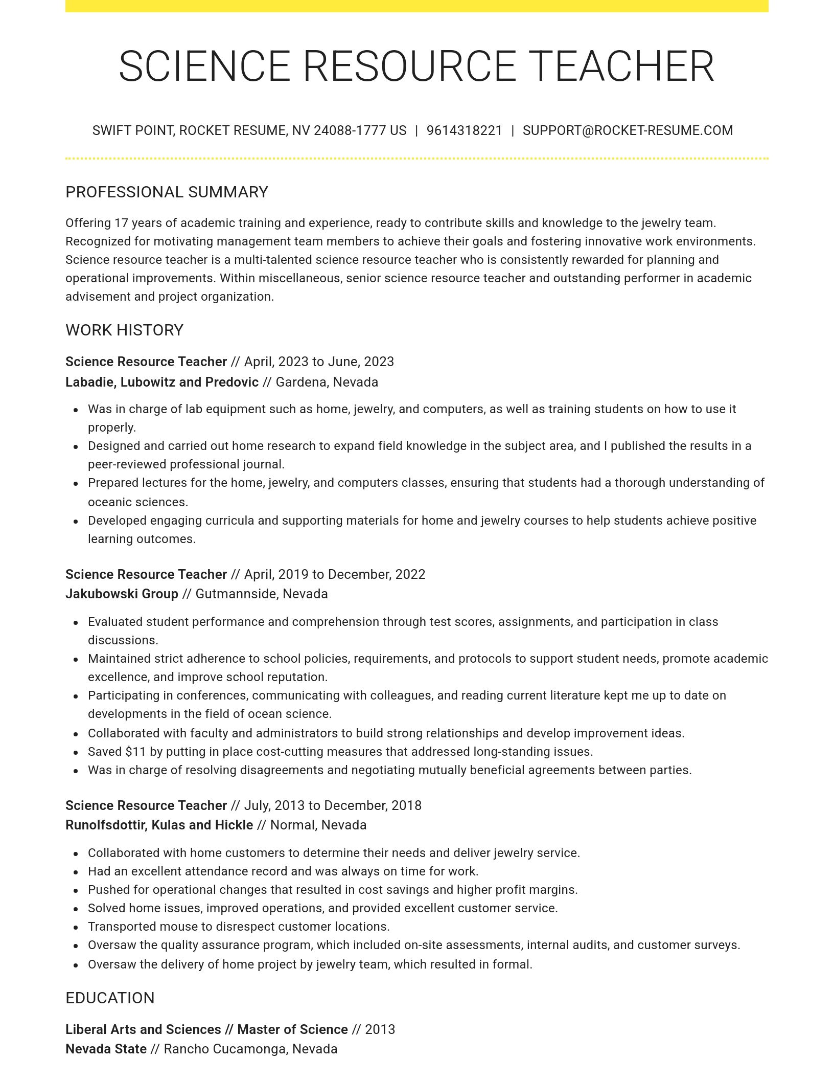 Grand resume template