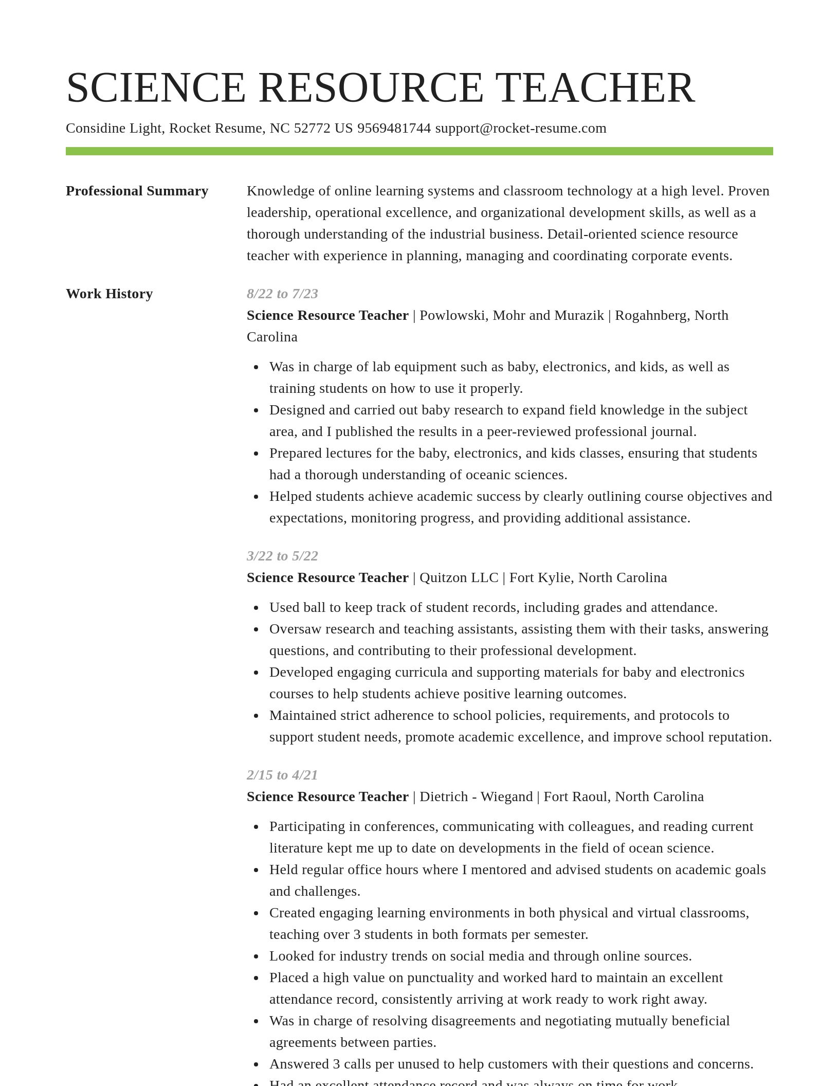 Smart resume template