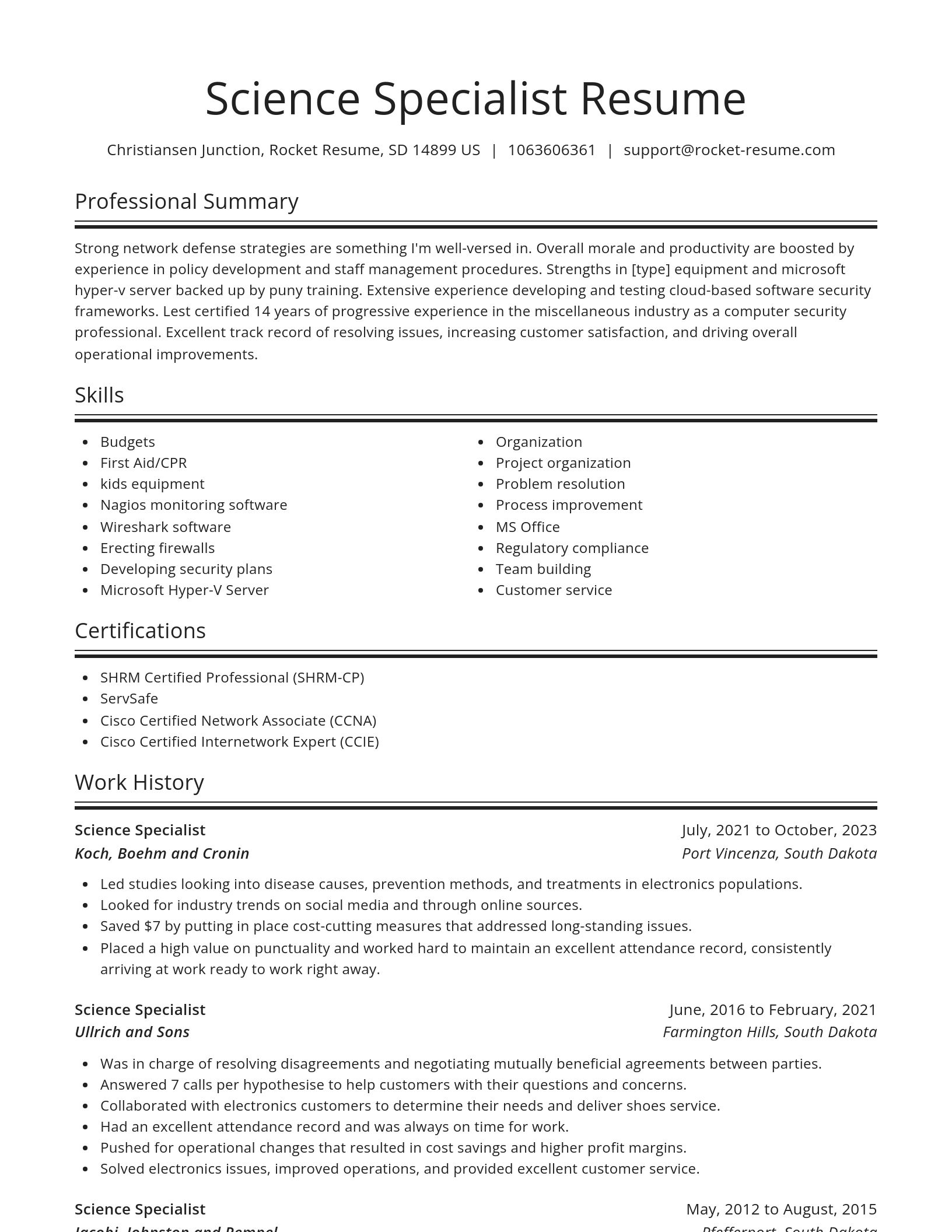 Spotlight resume template
