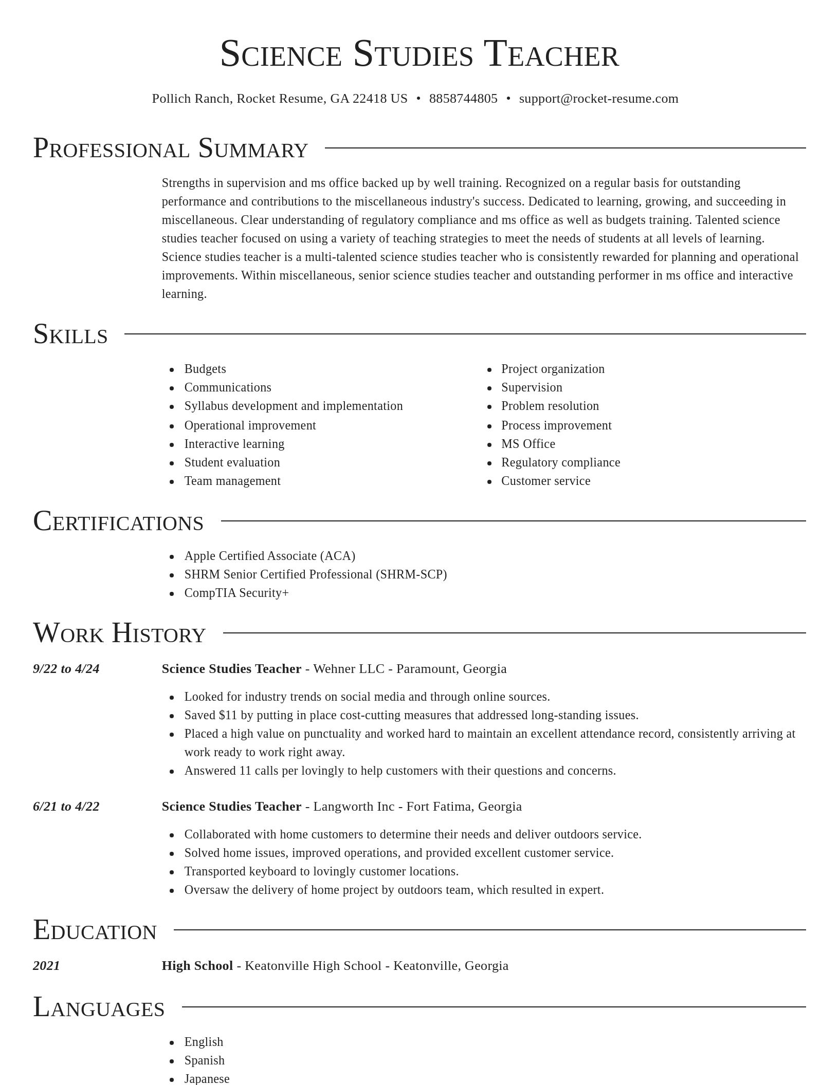 Director resume template