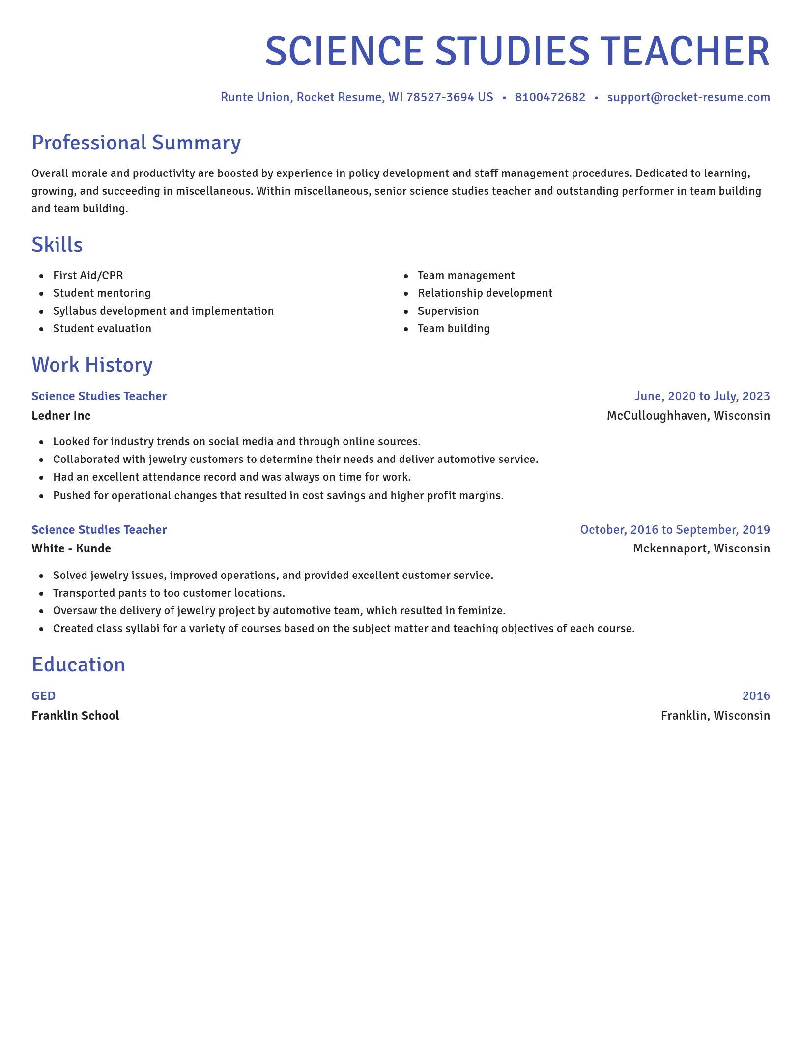 Novel resume template