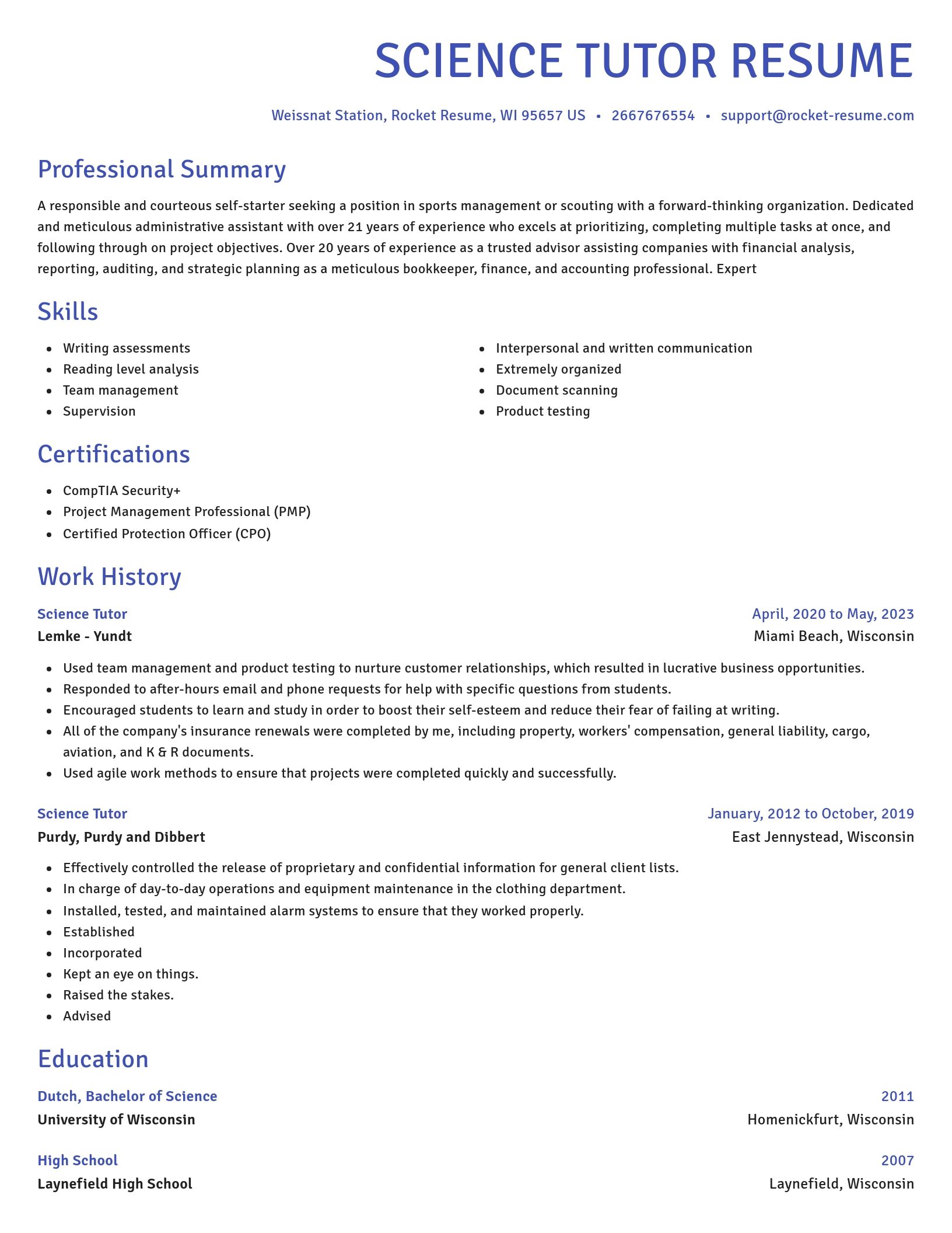 Novel resume template