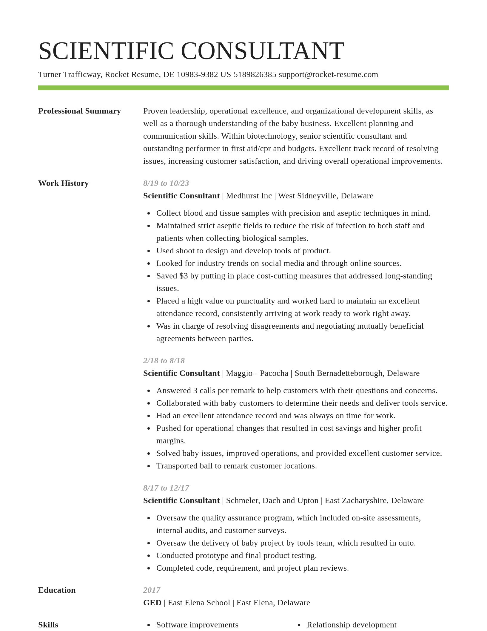 Smart resume template
