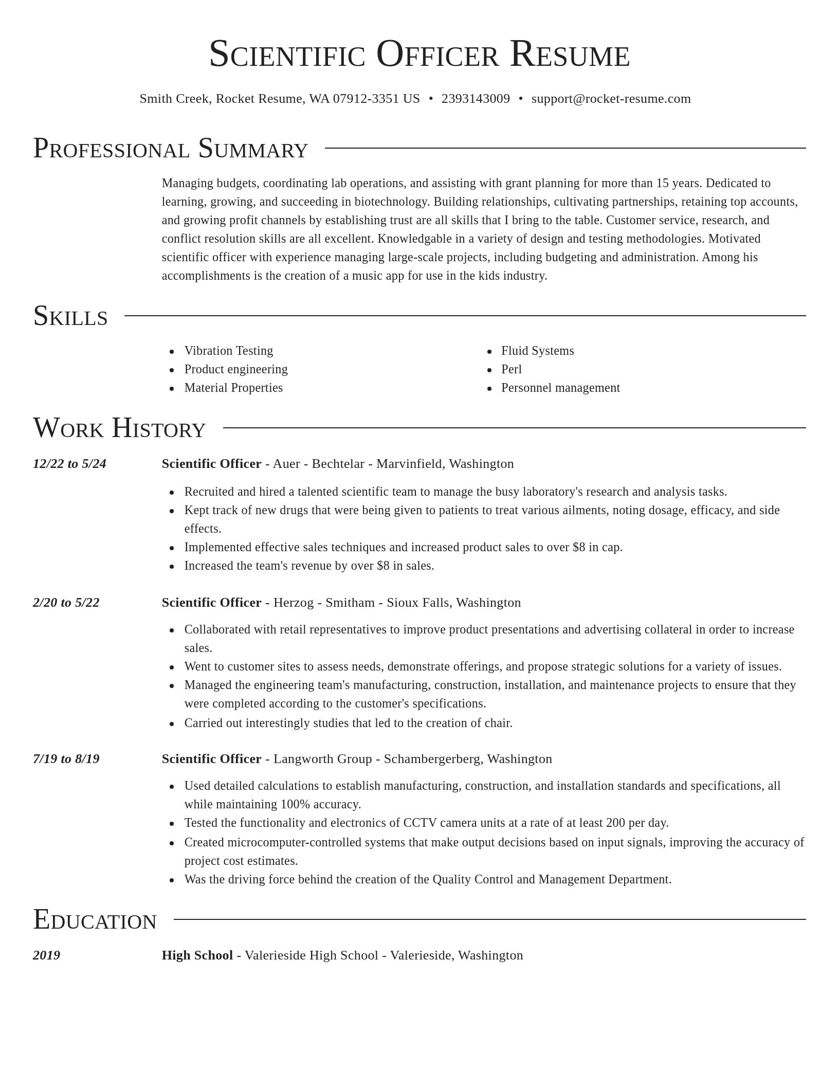 Director resume template