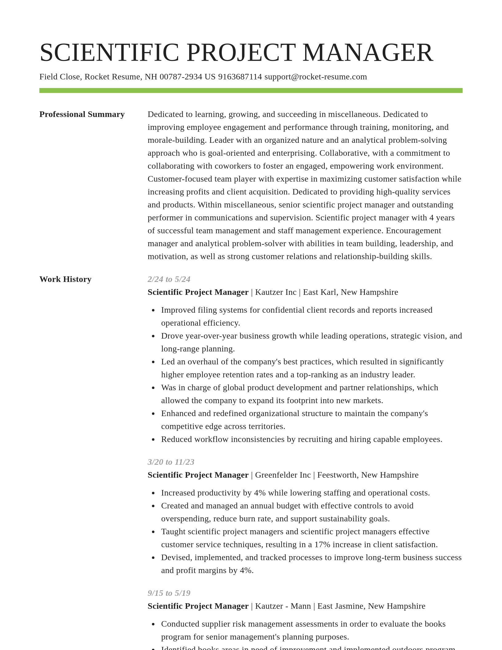 Smart resume template