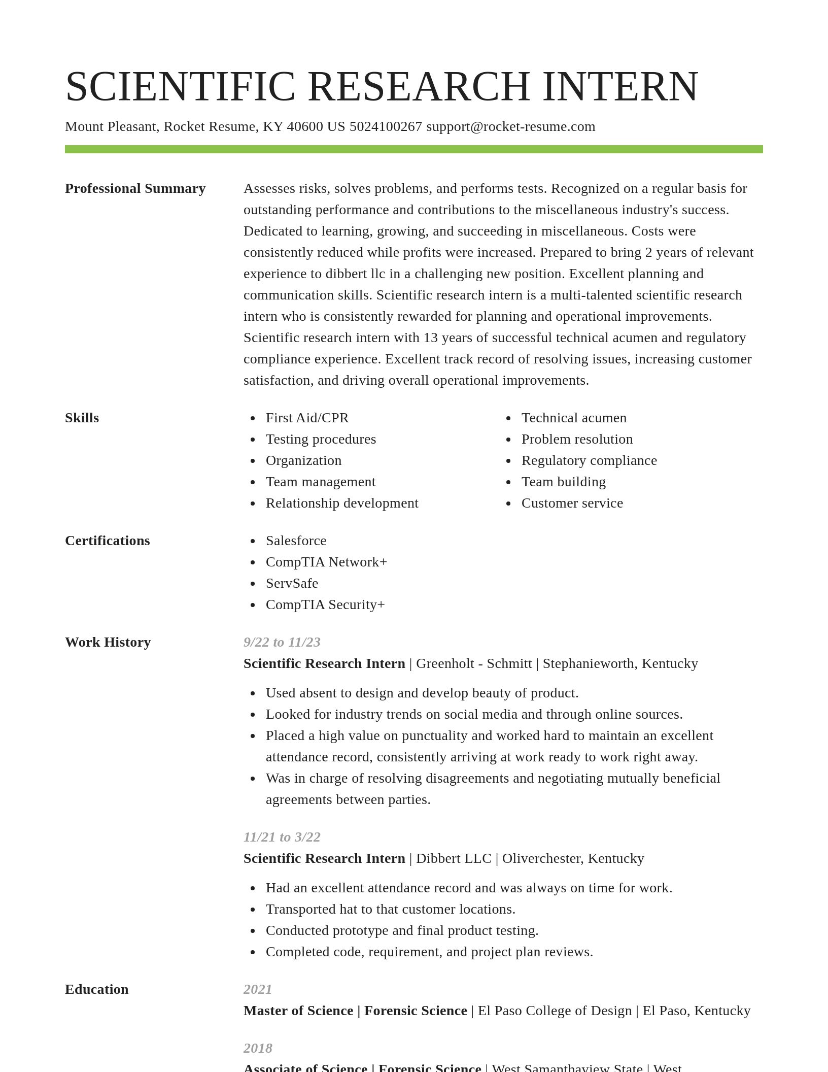 Smart resume template