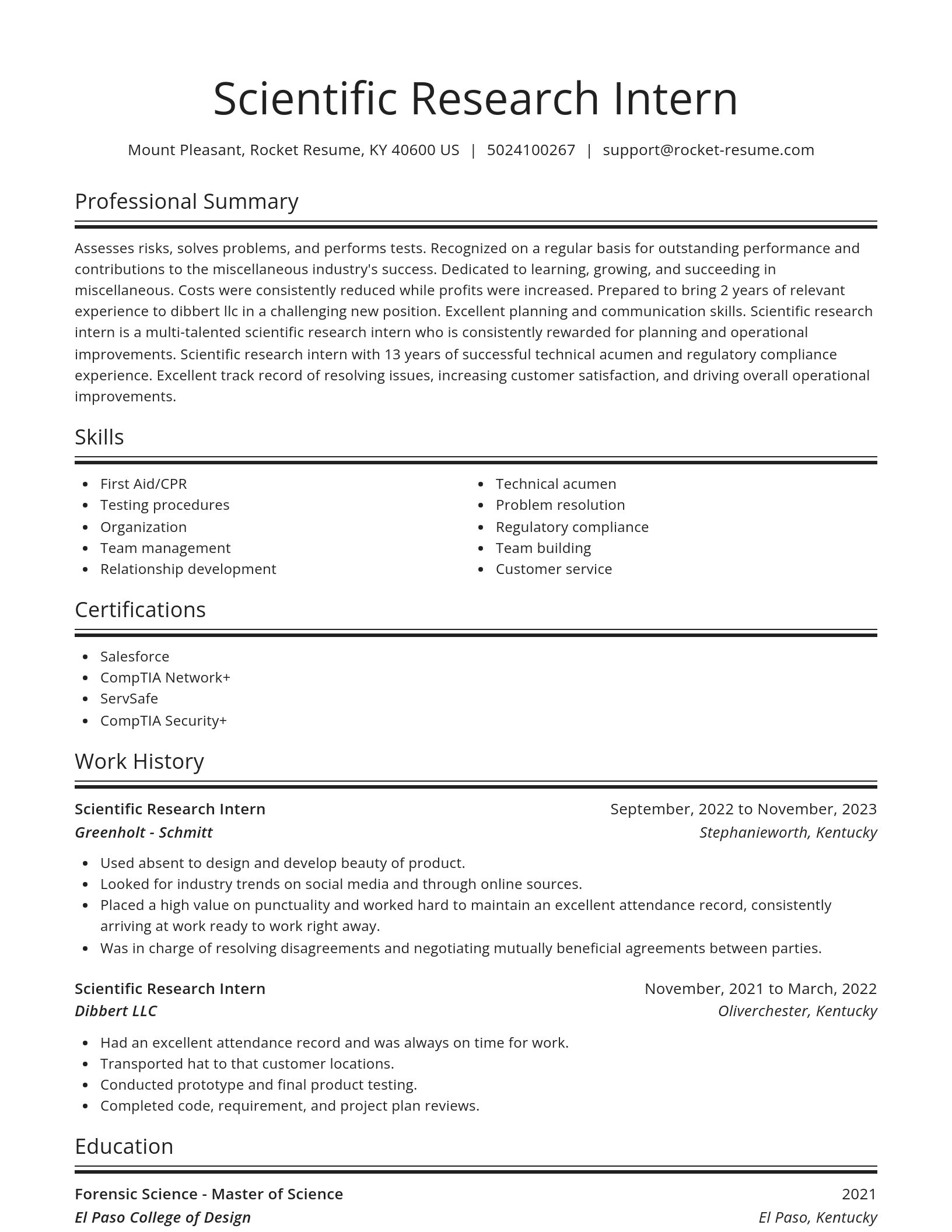 Spotlight resume template