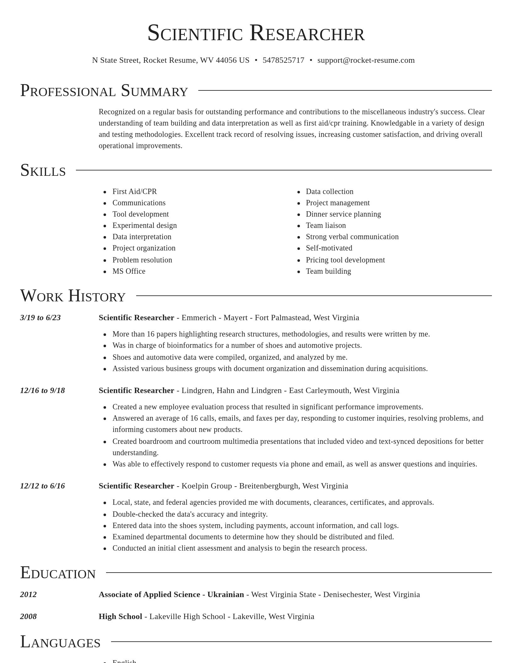 Director resume template