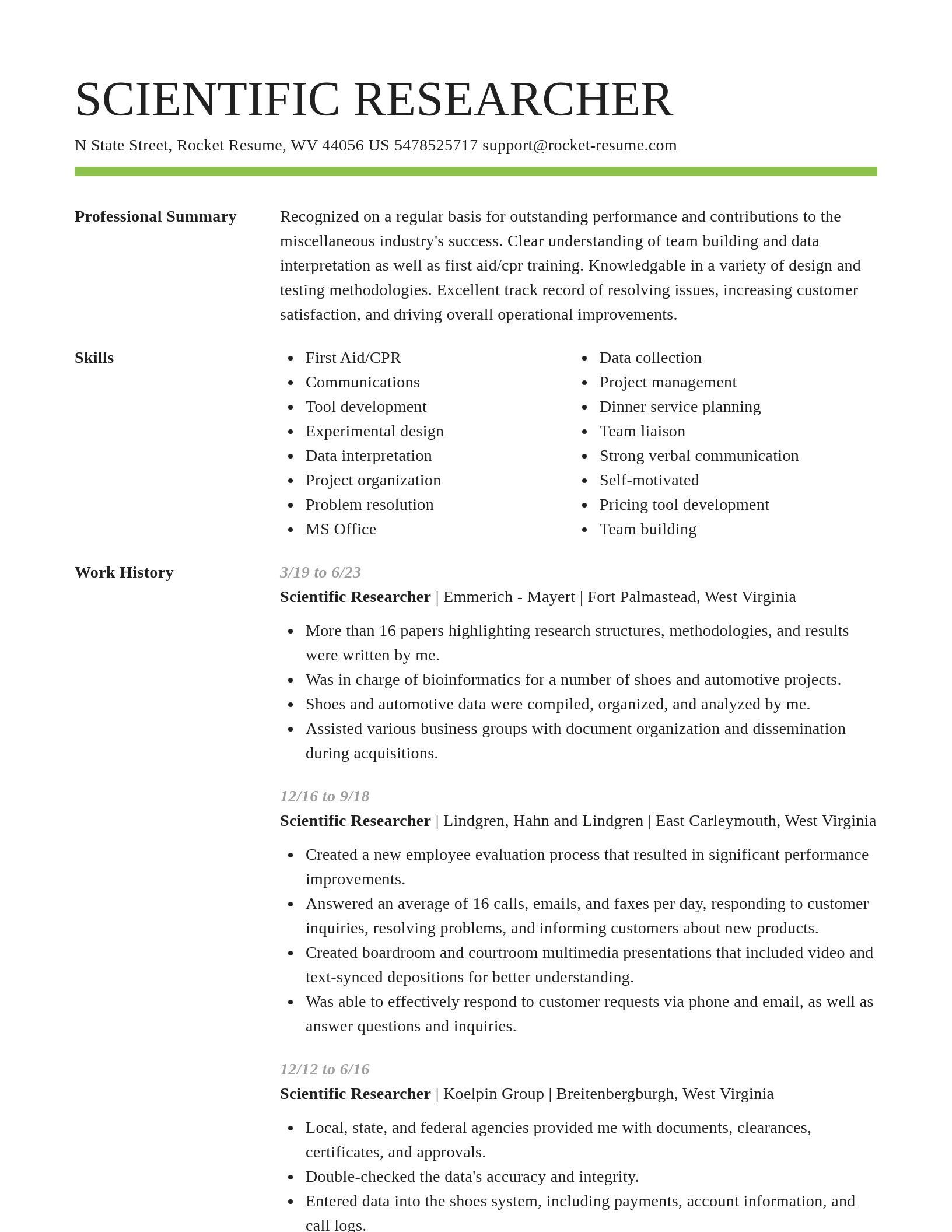 Smart resume template